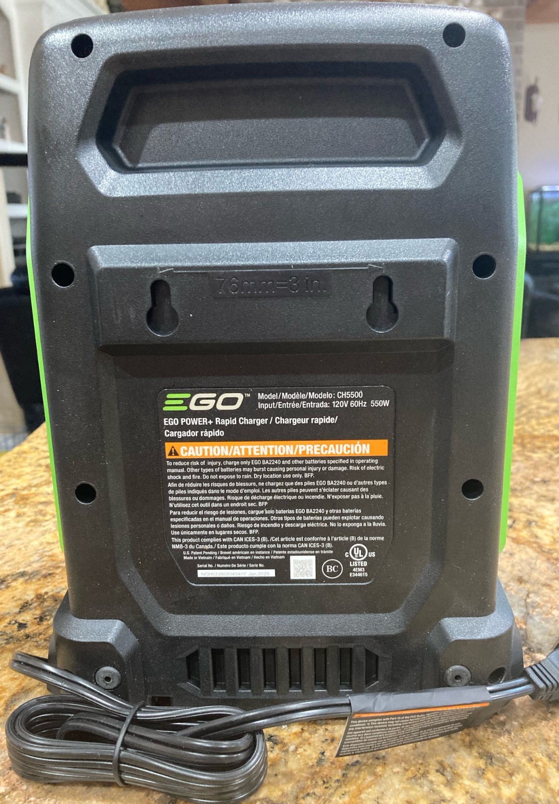 EGO Power+ 56V Lithium-Ion Rapid Battery Charger – Grey (CH5500)
