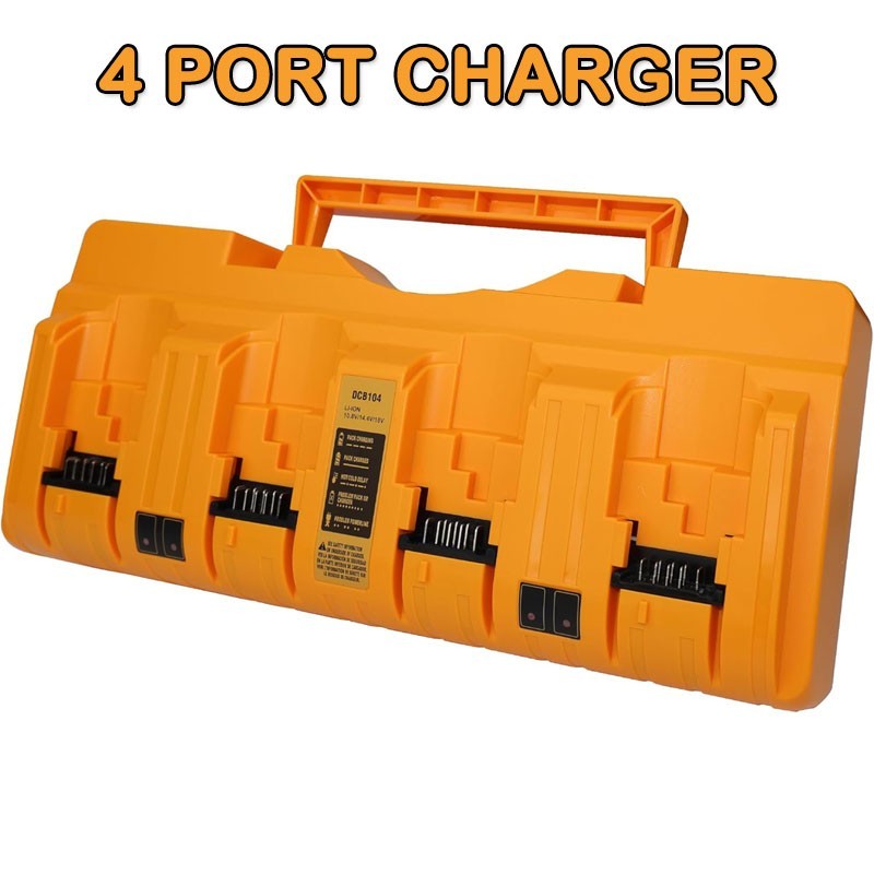 4 Port DCB104 Battery Charger for Dewalt 14.4V/18V/20V Li-ion Battery US Plug