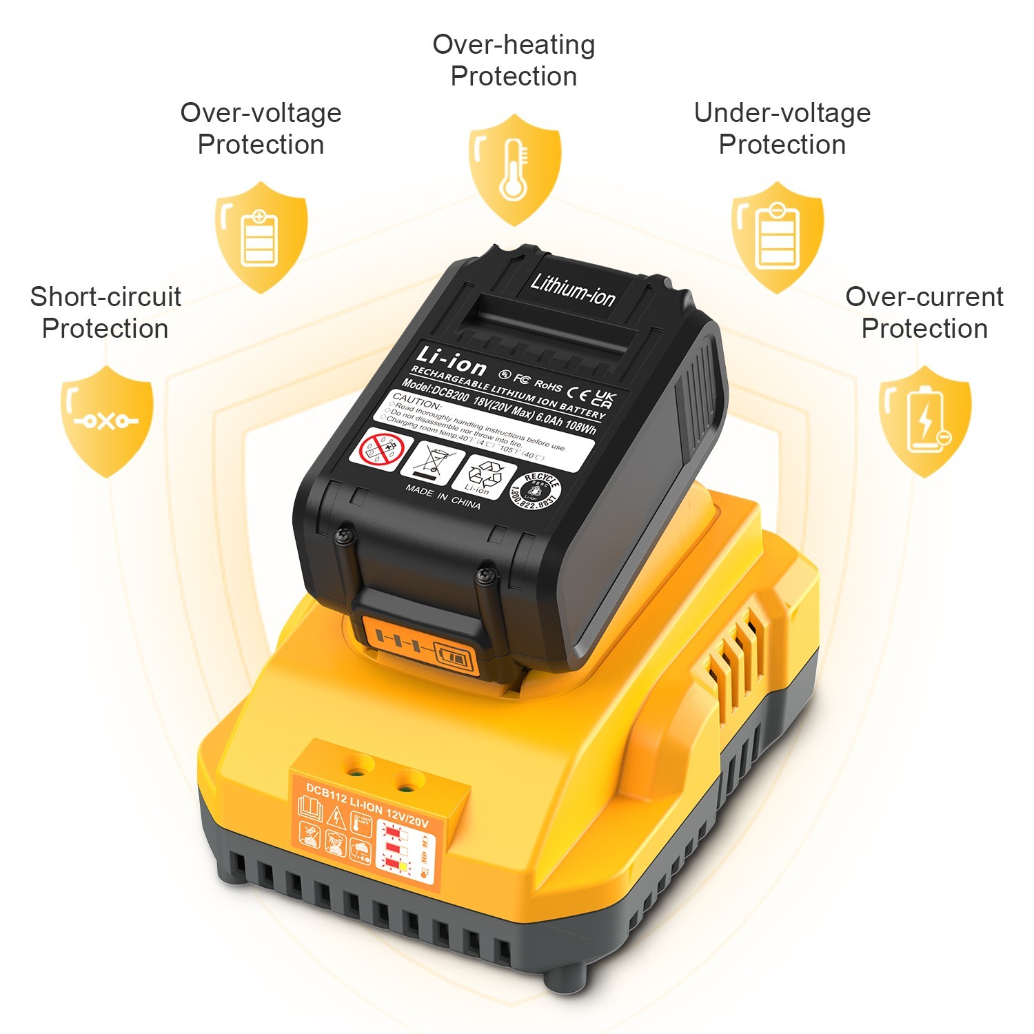 DCB112 20V MAX Battery Charger Replacement for Dewalt Battery Charger