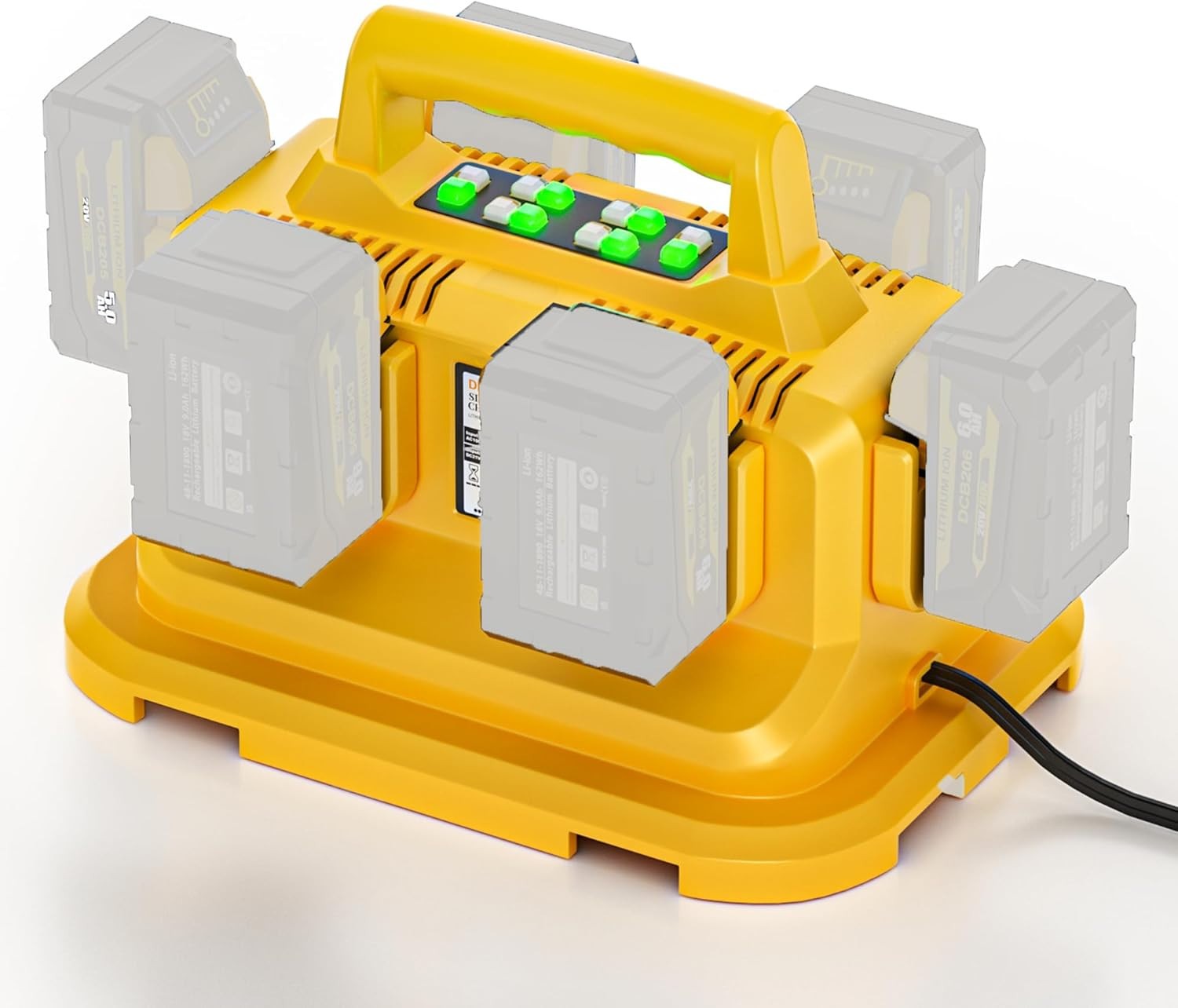 6-Port Simultaneous Charge for Dewalt 20V Max/60V Flexvolt DCB200 DCB203 DCB204