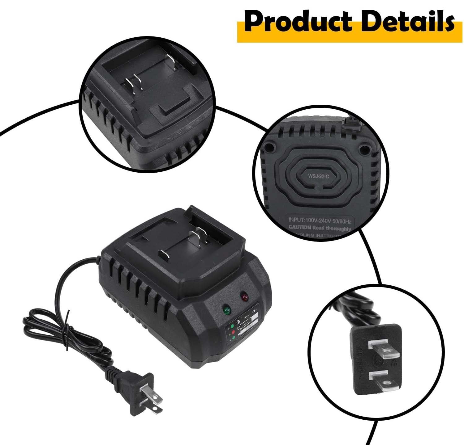 21V Lithium Battery Charger for Cordless Power Tools Universal Fast Charging US