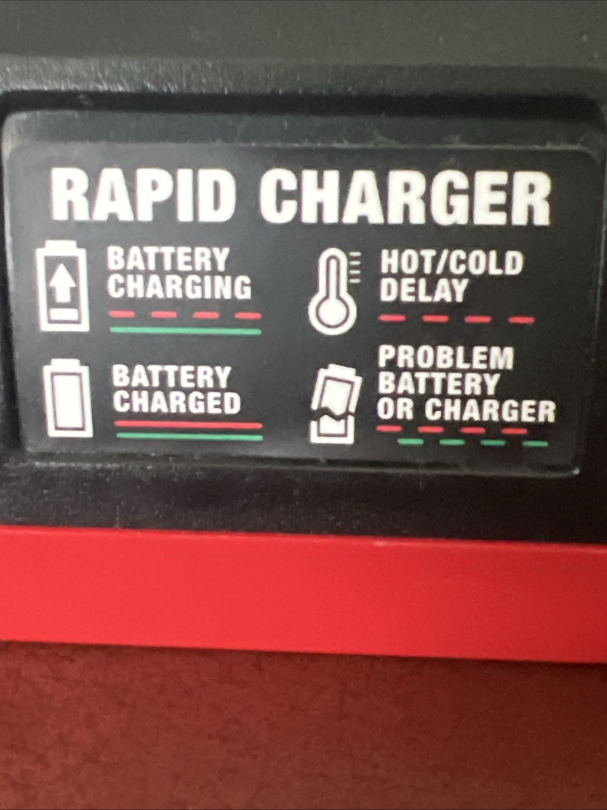 BAUER (1704C-B) 20V 1.7A RAPID BATTERY CHARGER Red/black See Descr