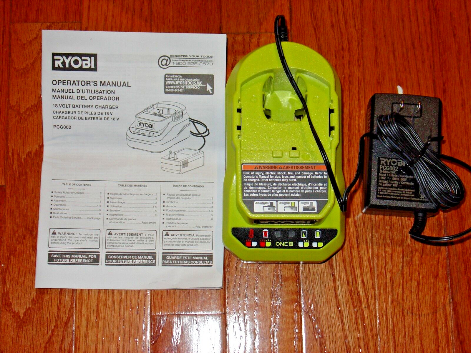 Ryobi Battery Charger OEM PCG002 Authentic 18V ONE+ Li-Ion ORIGINAL