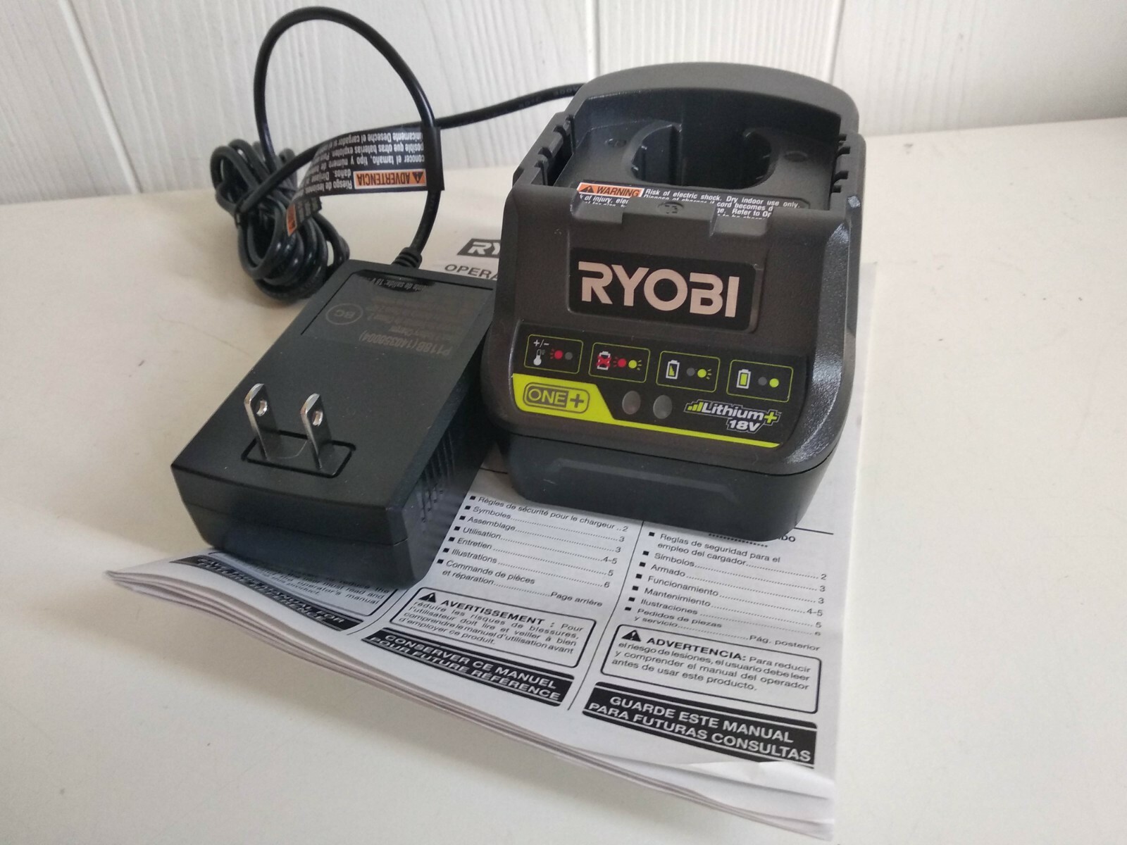 “Pick Your Own” New 18v Ryobi P118B Lithium Ion Charger & Ryobi Battery Combo