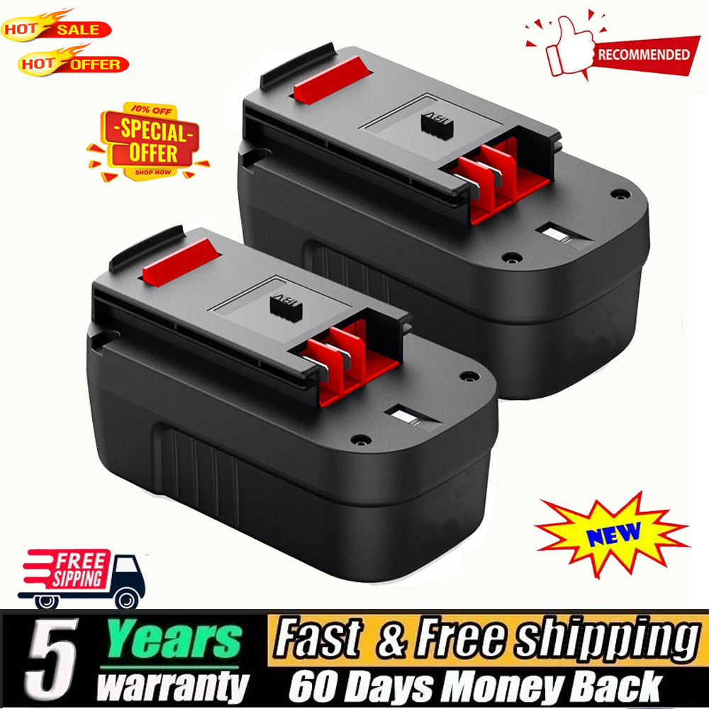 2-Pack 18V HPB18 For BLACK&DECKER 18 Volt NI-Mh 4.8Ah Battery HPB18-OPE 244760