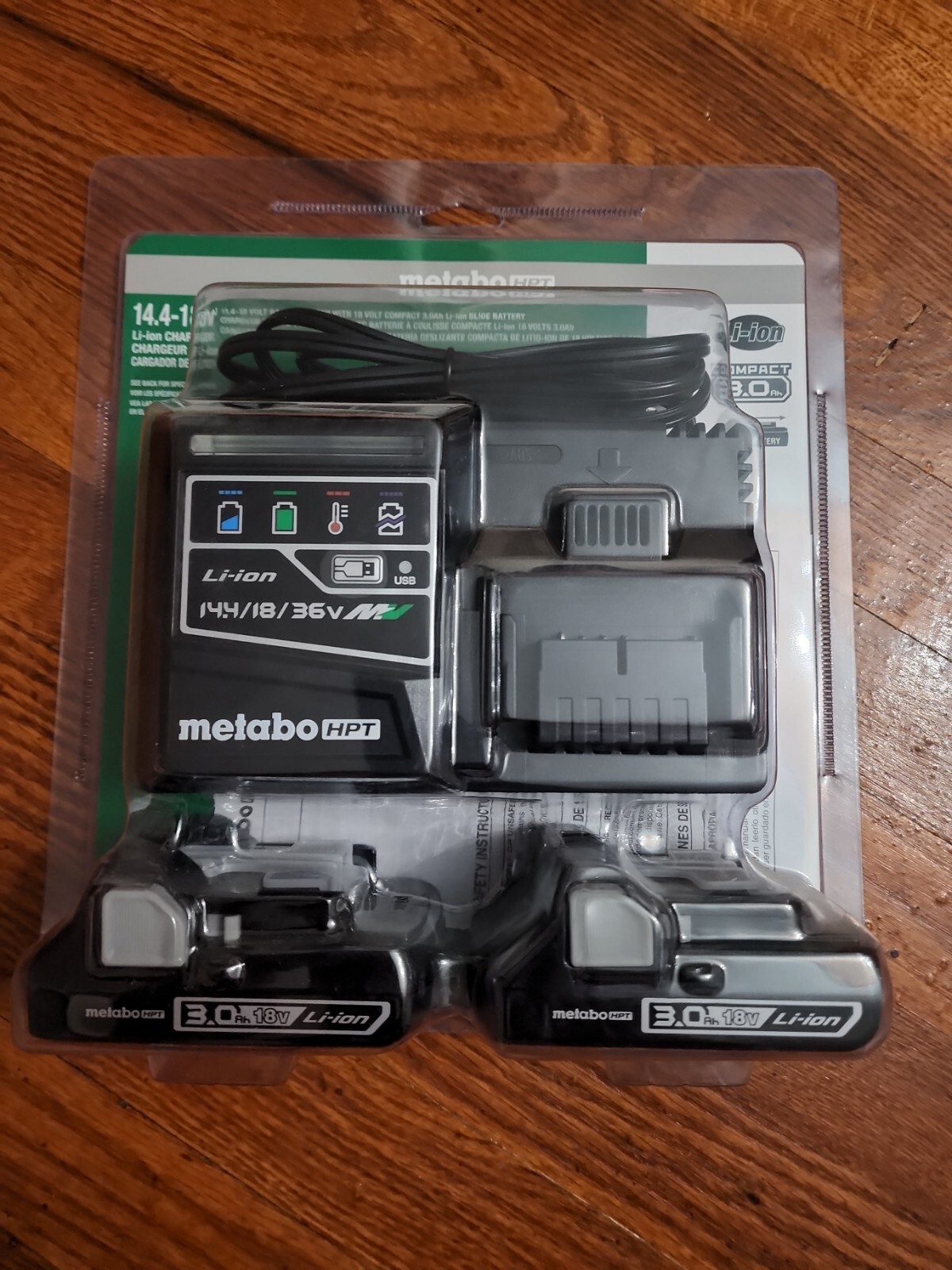 Metabo HPT Battery & Charger Combo Kit – Black, Pack of 2 (UC18YSL3SM)
