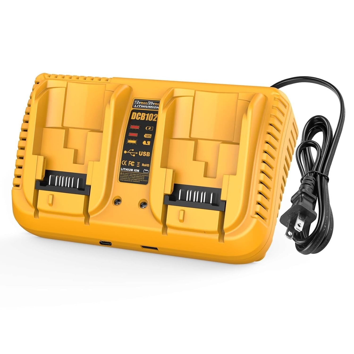 Dewalt 20V Max Dual Port Charger Compatible with Dewalt 12V Replacement Charger