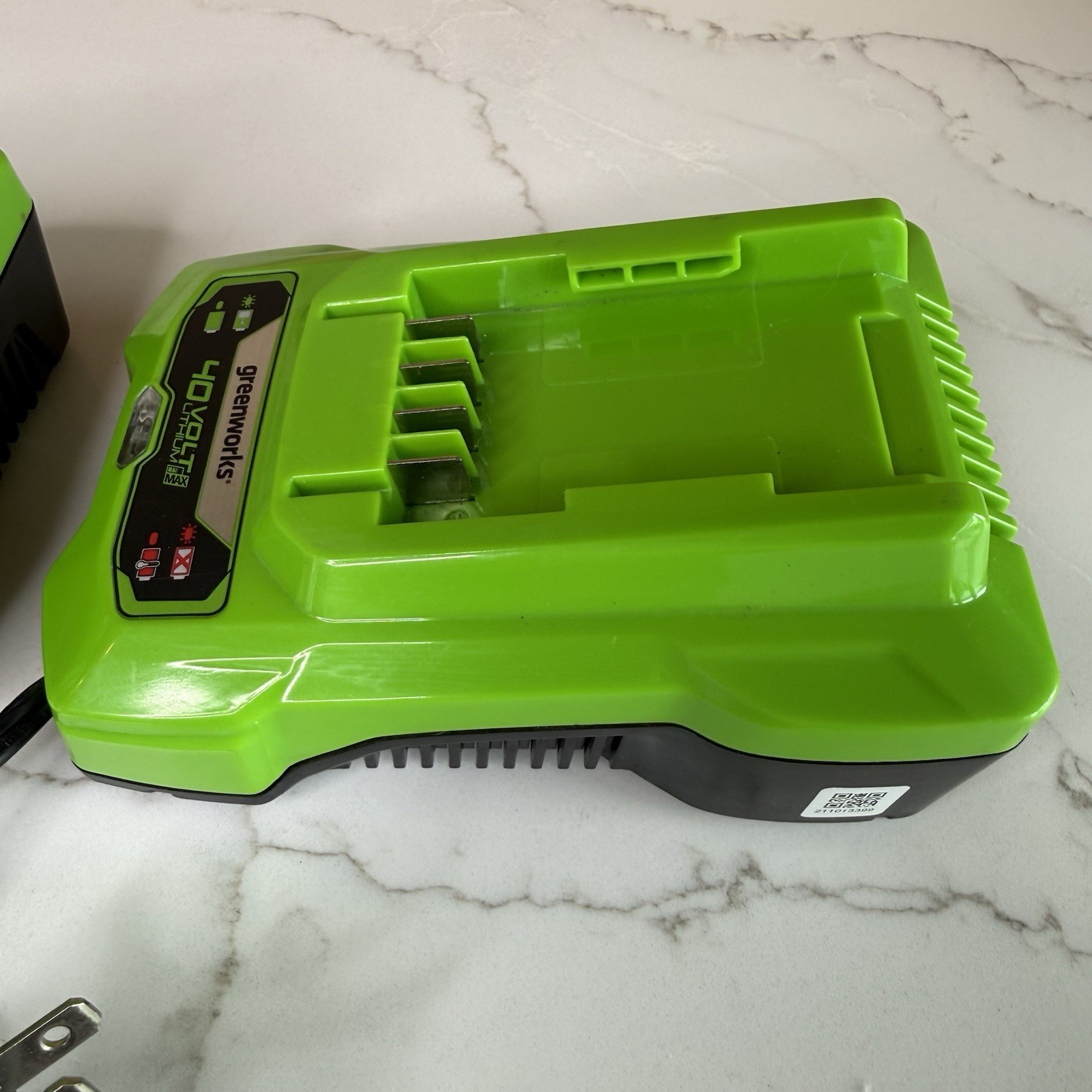 2 Greenworks Wall Mount Battery Chargers with Diagnostic LED AG801 40V 2 Amp