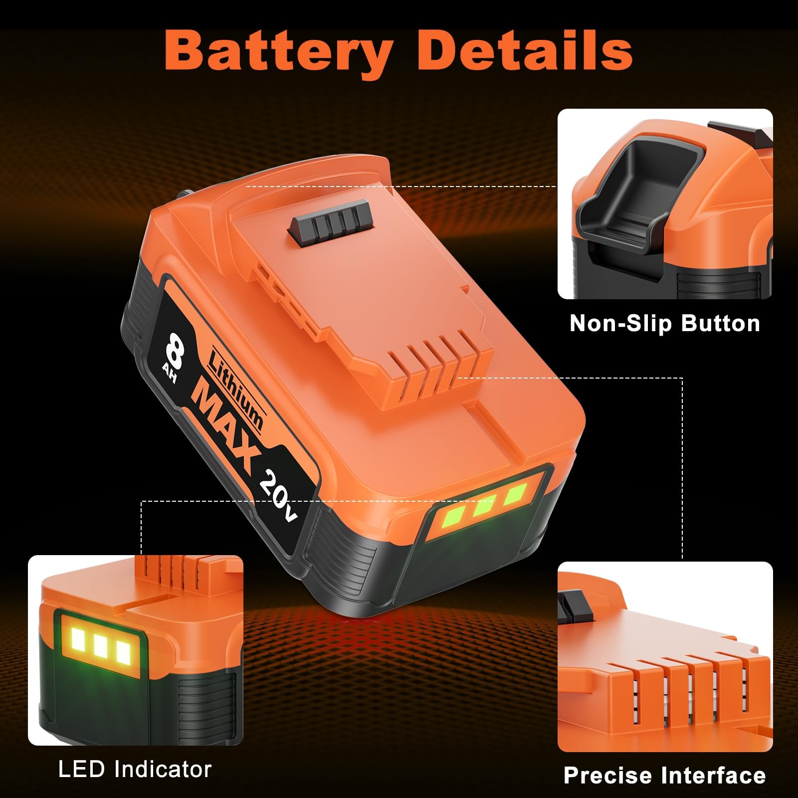 Bonacell 2Pack 8000Mah Replacement For Dewalt 20V Max Battery And Charger