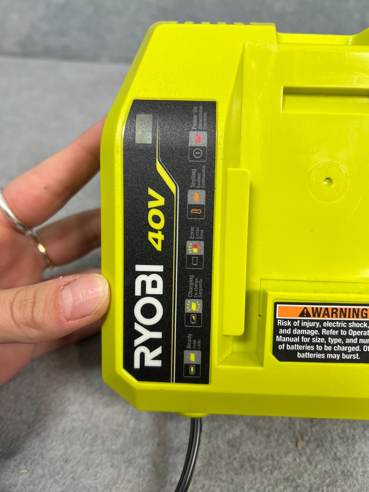 Ryobi 40V Lithium-Ion Battery Charger OP408VNM CHARGER ONLY
