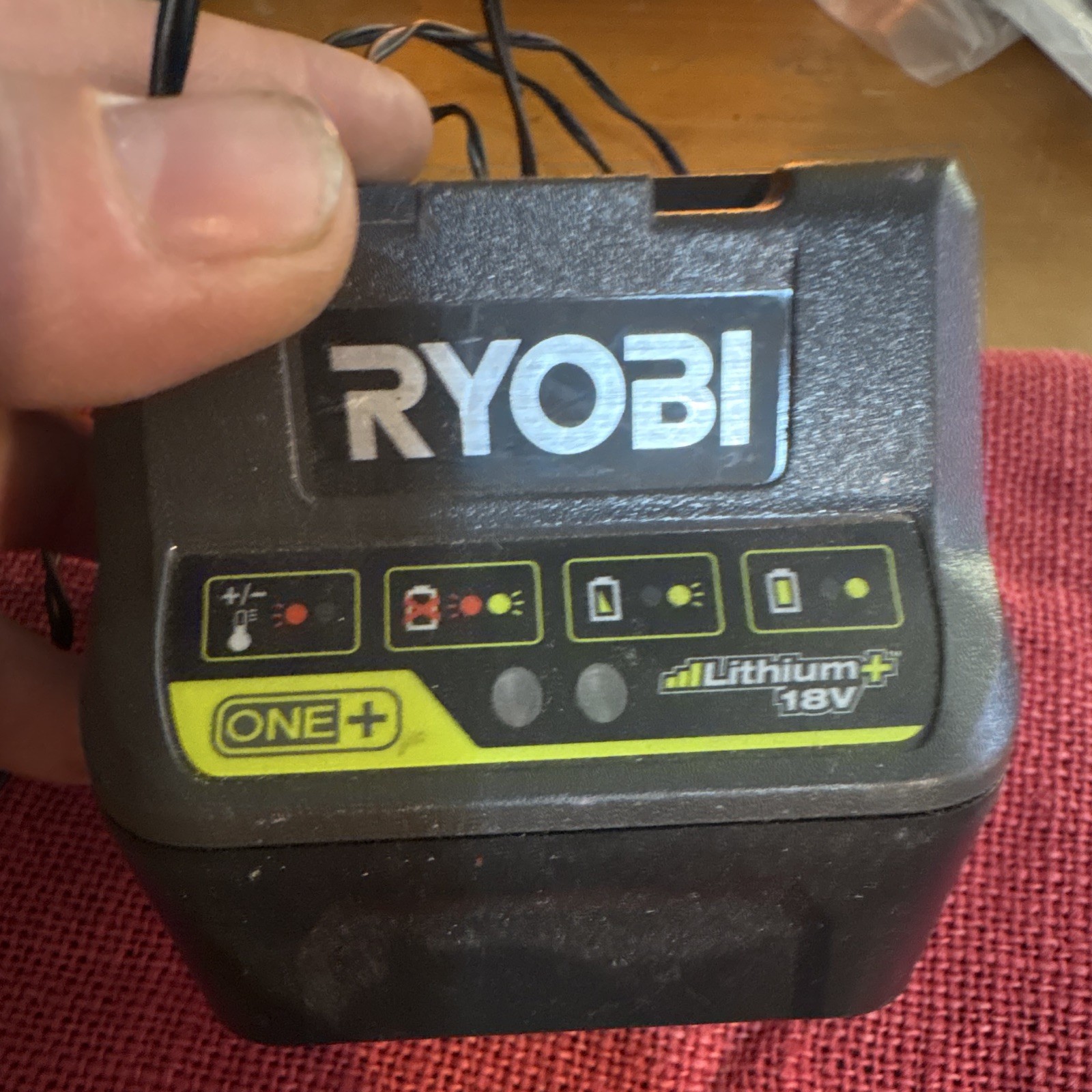 Ryobi One+ Lithium+ 18V P118B Black Cordless Tools Battery Charger