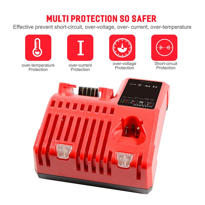 Rapid Charger for Milwaukee FOR M12 FOR M18 Lithium Battery 12V-18V 48-11-1820