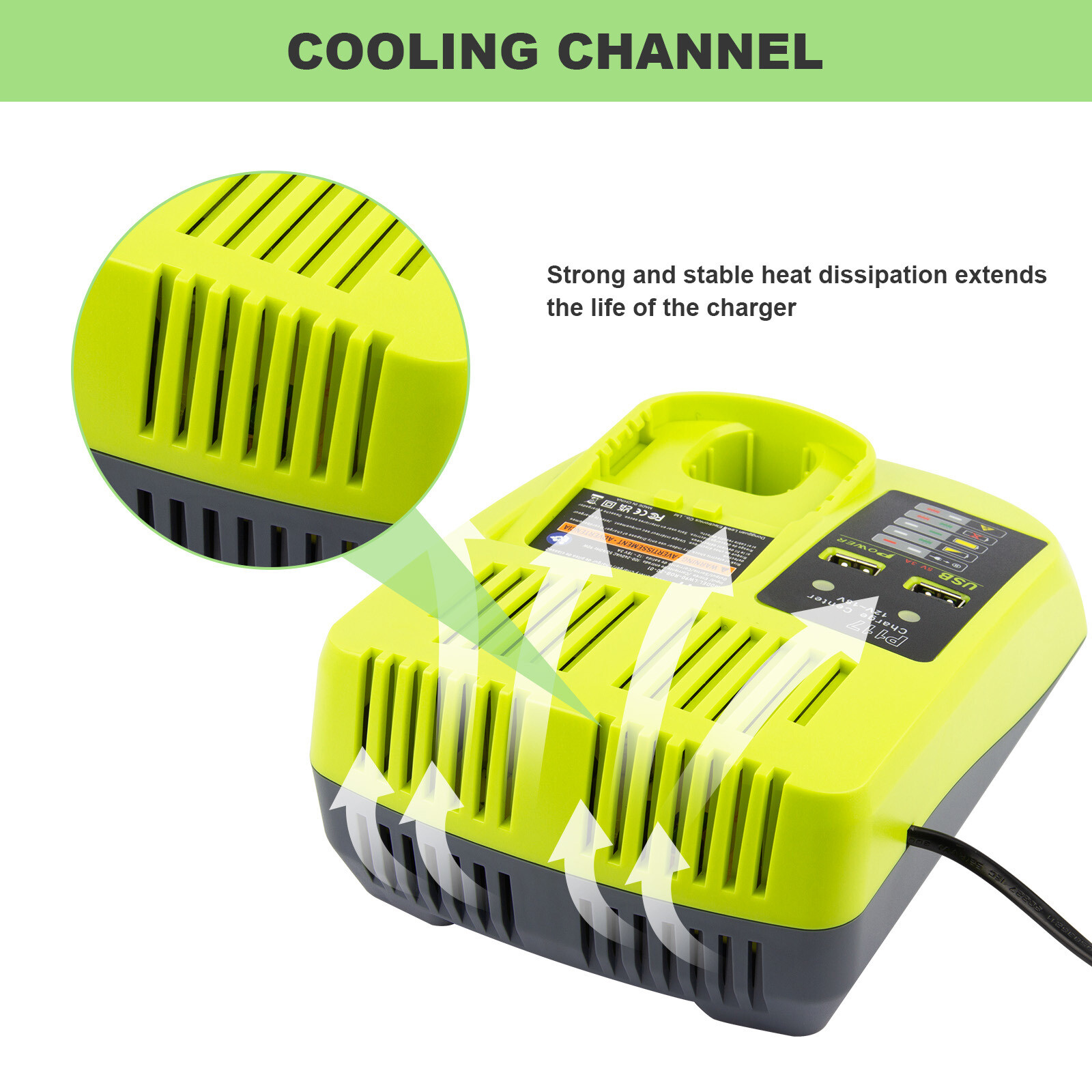 Fast Charger 18V LED For Ryobi One+ Plus P108 Li-ion Battery P117 P107 RB18L50