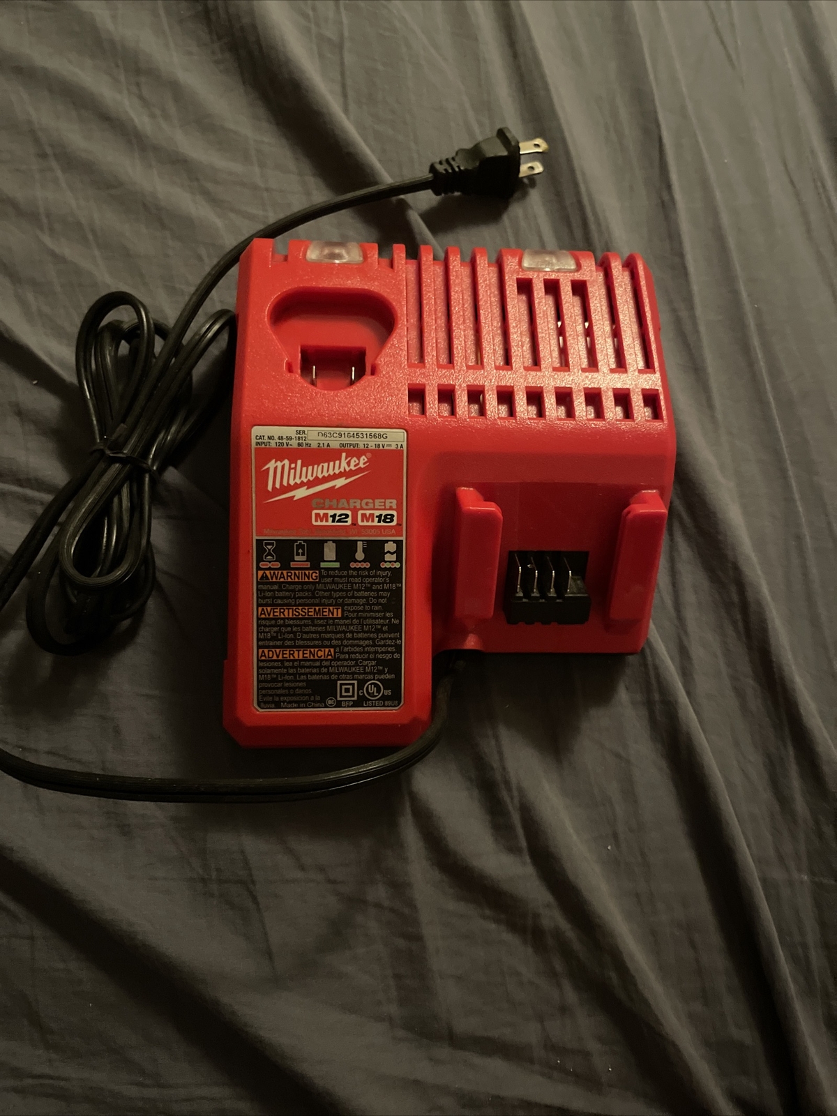 Milwaukee 48-59-1812 GENUINE OEM M18 / M12 Battery Charger 18V 12V 18 Volt
