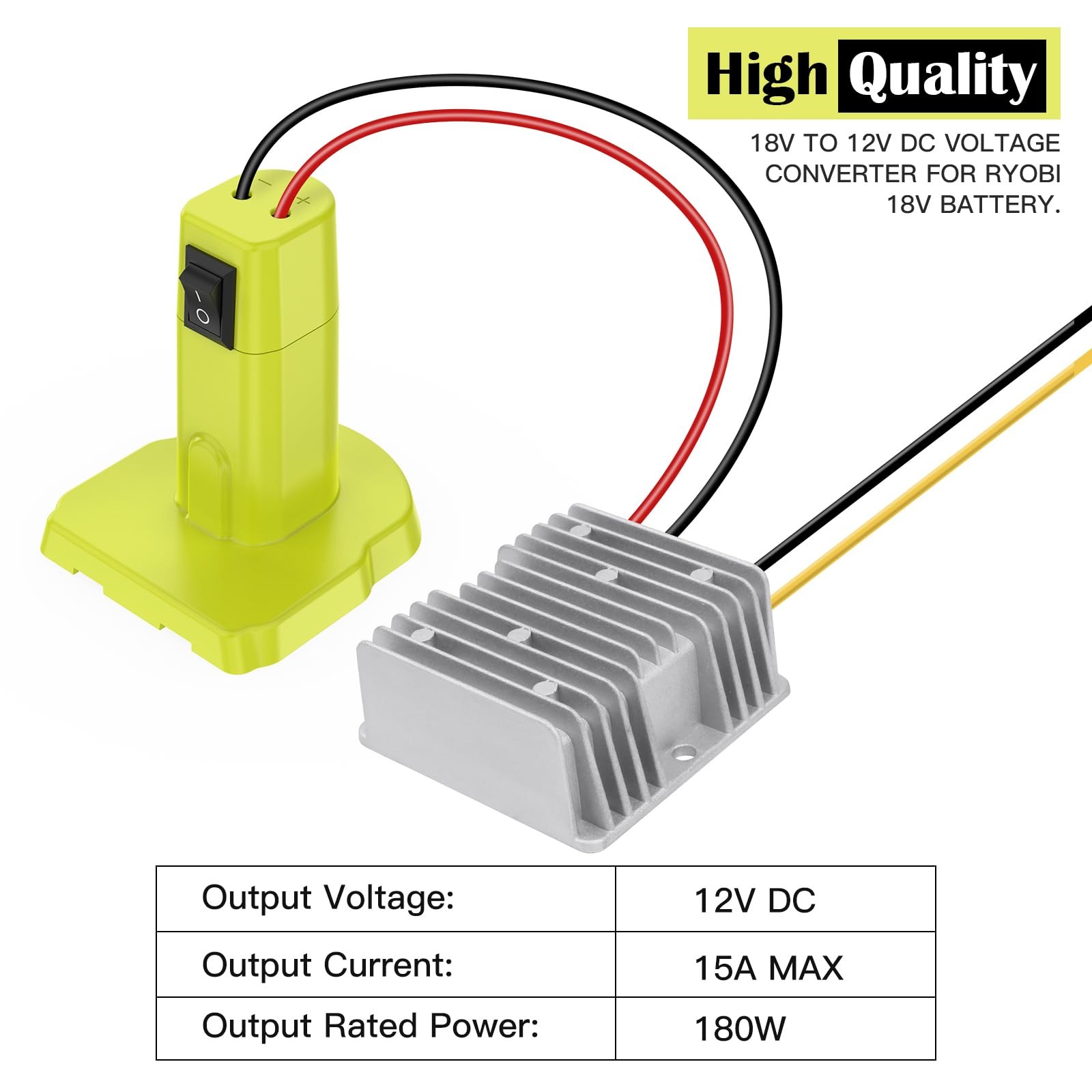 18V to 12V Step Down Converter Aadpter for Ryobi with