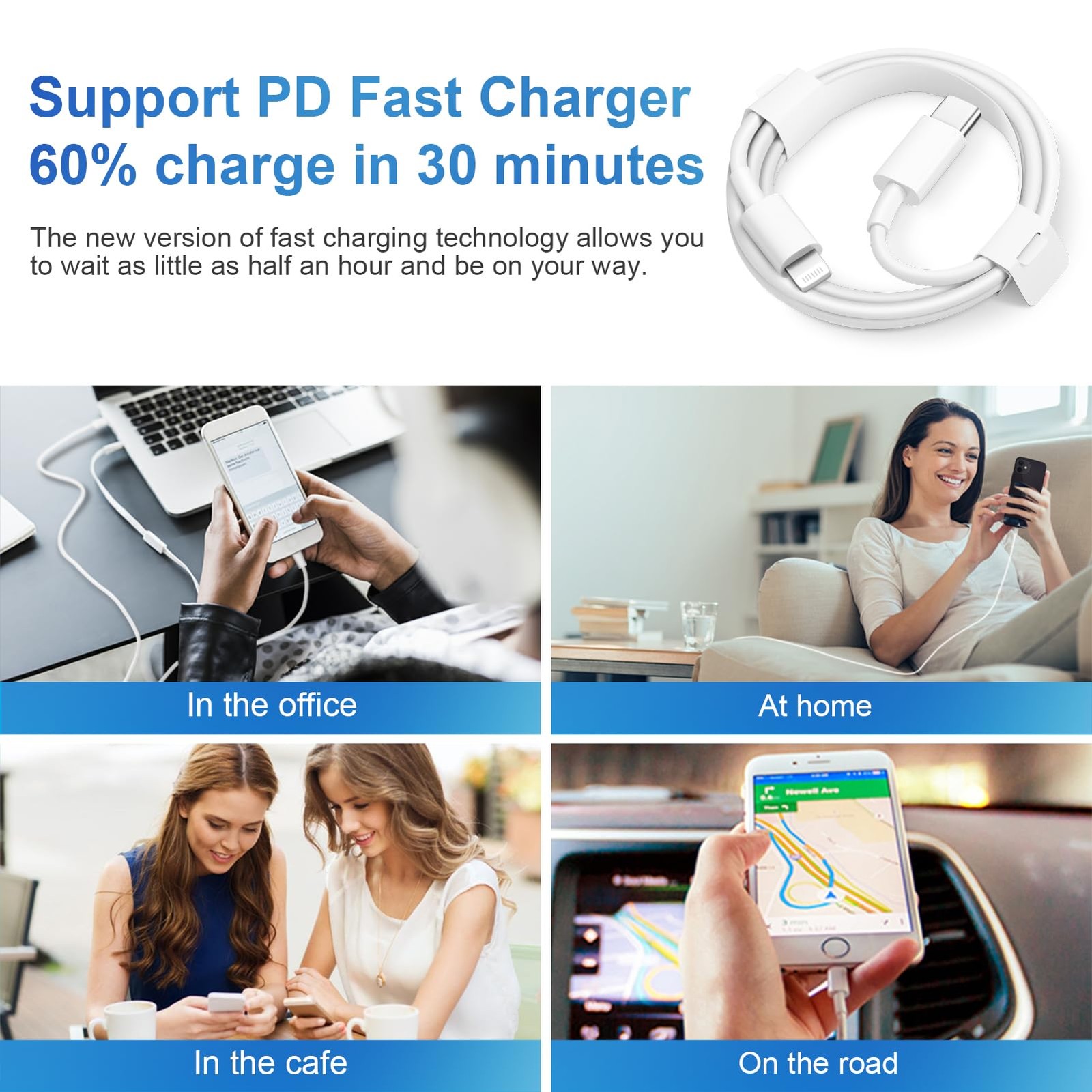 Coreykin Iphone 14 13 12 Charger Charging 20W Pd Usb C Wall Charger 6Ft