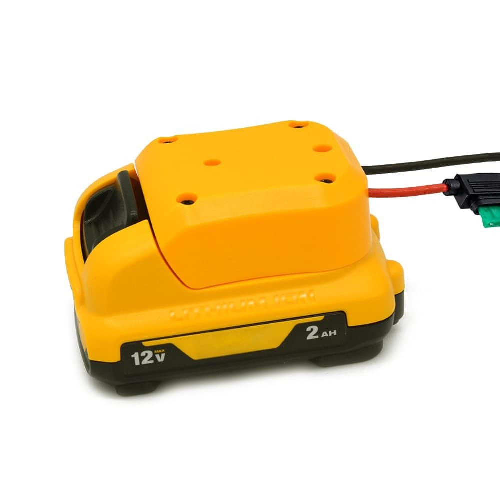 IRONFACE Adapter for DWALT 12v Max Battery with 30A Fuse, Power Yellow