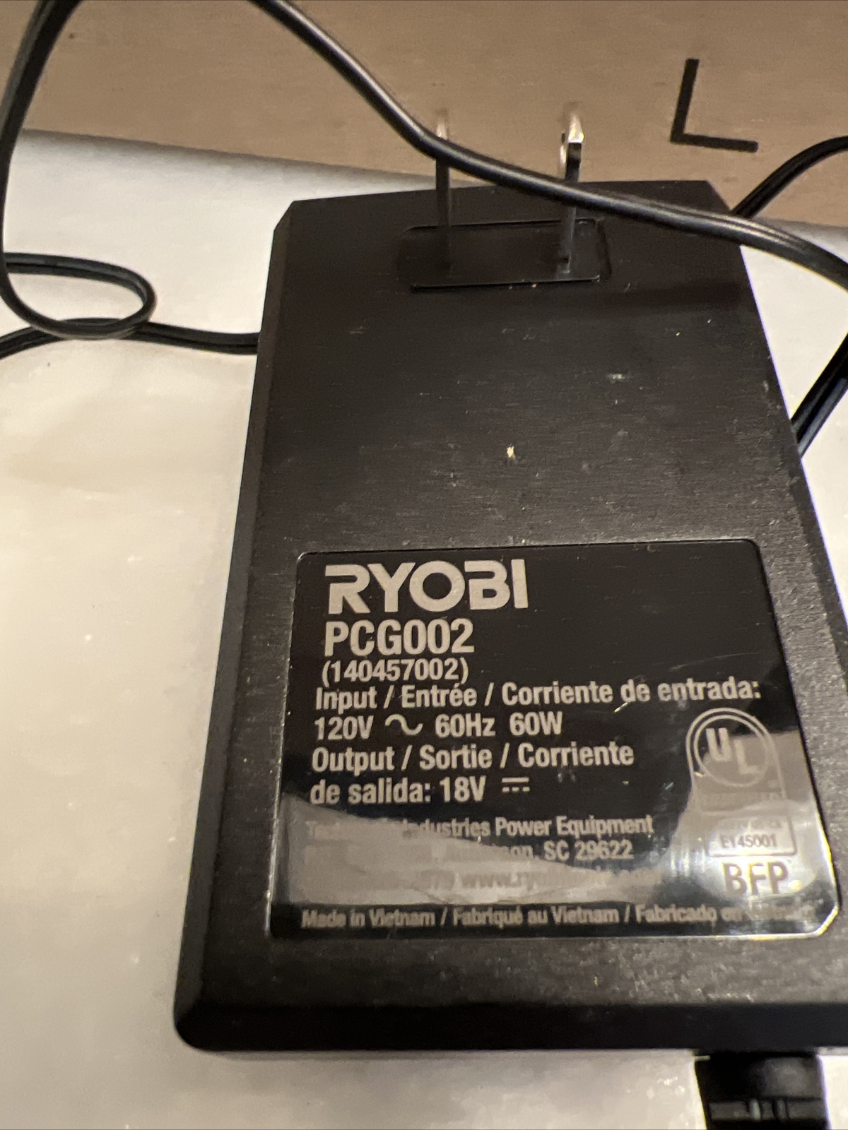 Clean RYOBI PCG002 18V ONE+ Li-Ion Battery Charger Tested Working – No Battery