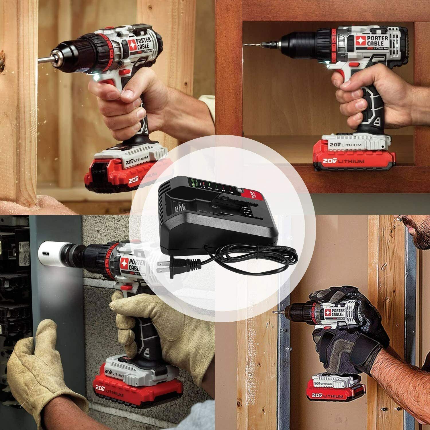 20V MAX Rapid charger for Black&Decker and Porter Cable 20 Volt Lithium Battery