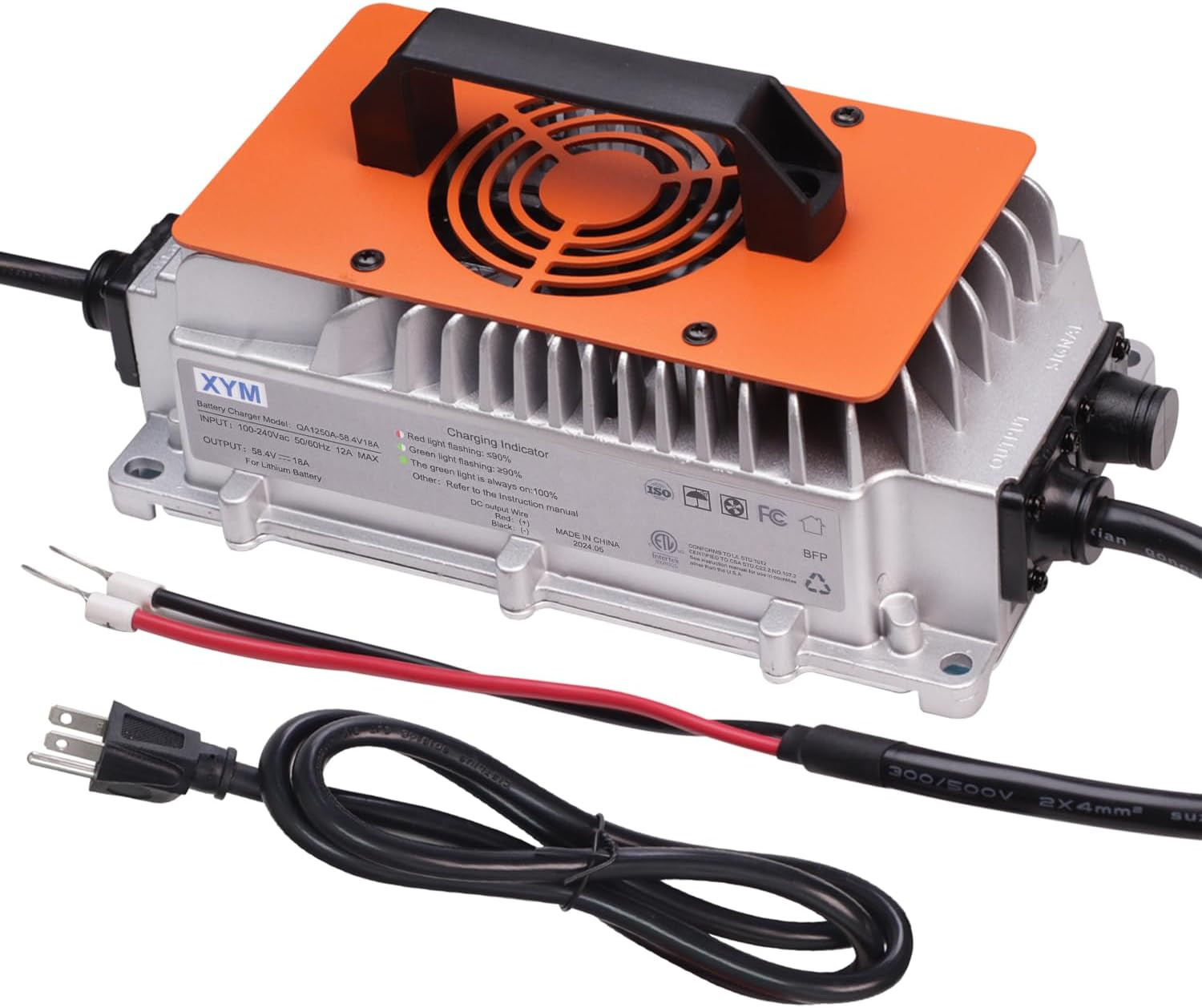 48V 18A Lithium Battery Charger, Including 0V Charging Function, 58.4V 18A Lifep