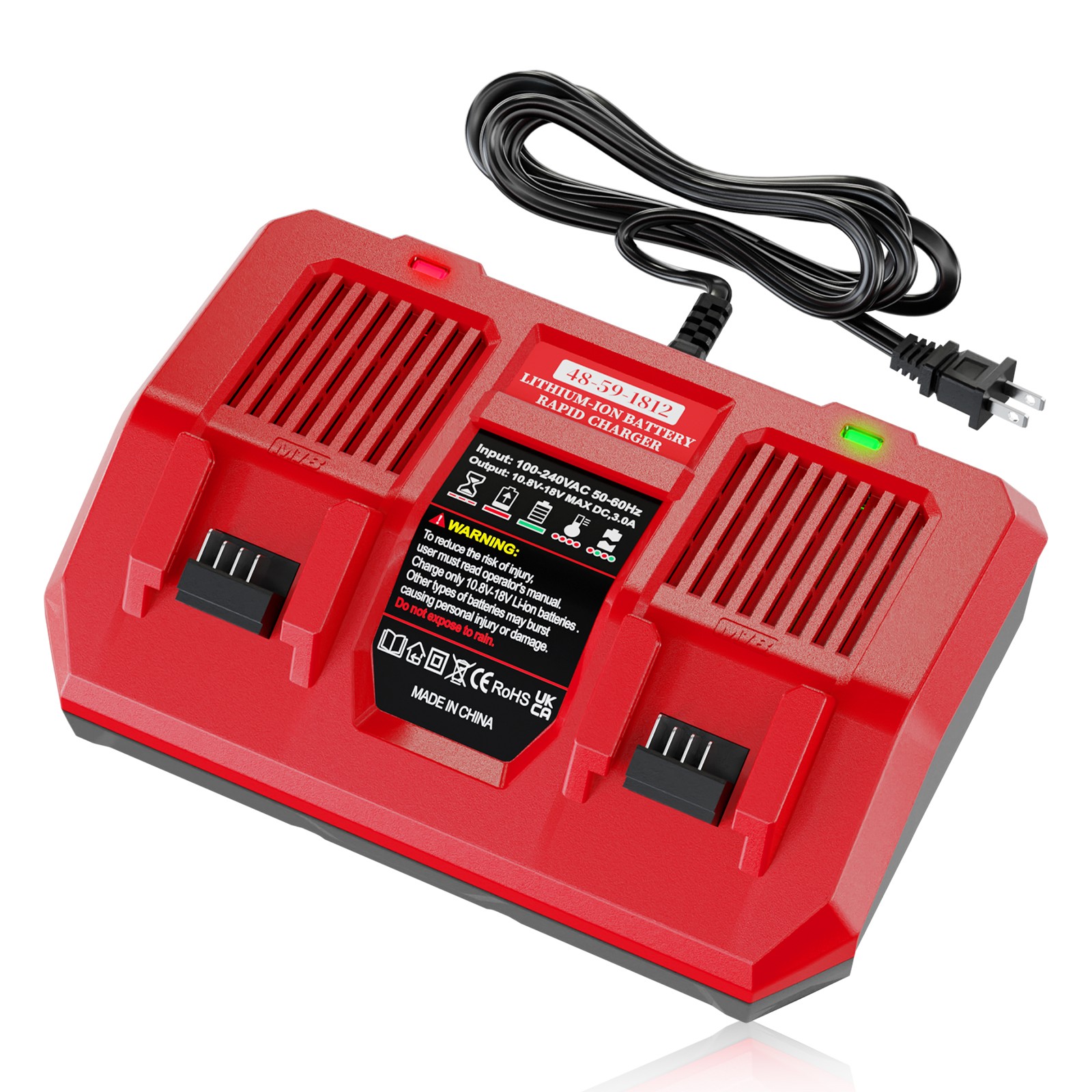 2 Pack 18V 8.0Ah Li-Ion Battery and Charger kit For Milwaukee M-18 4811-1862
