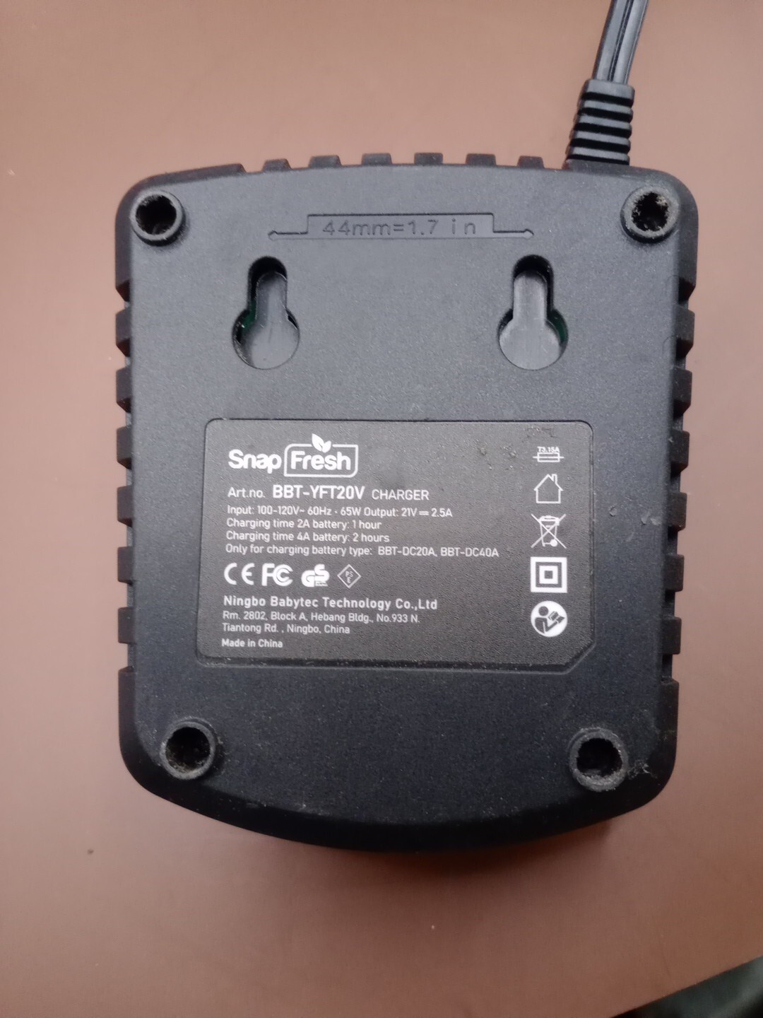 Snapfresh 20V Battery Charger BBT-DC20A bbt-dc40a