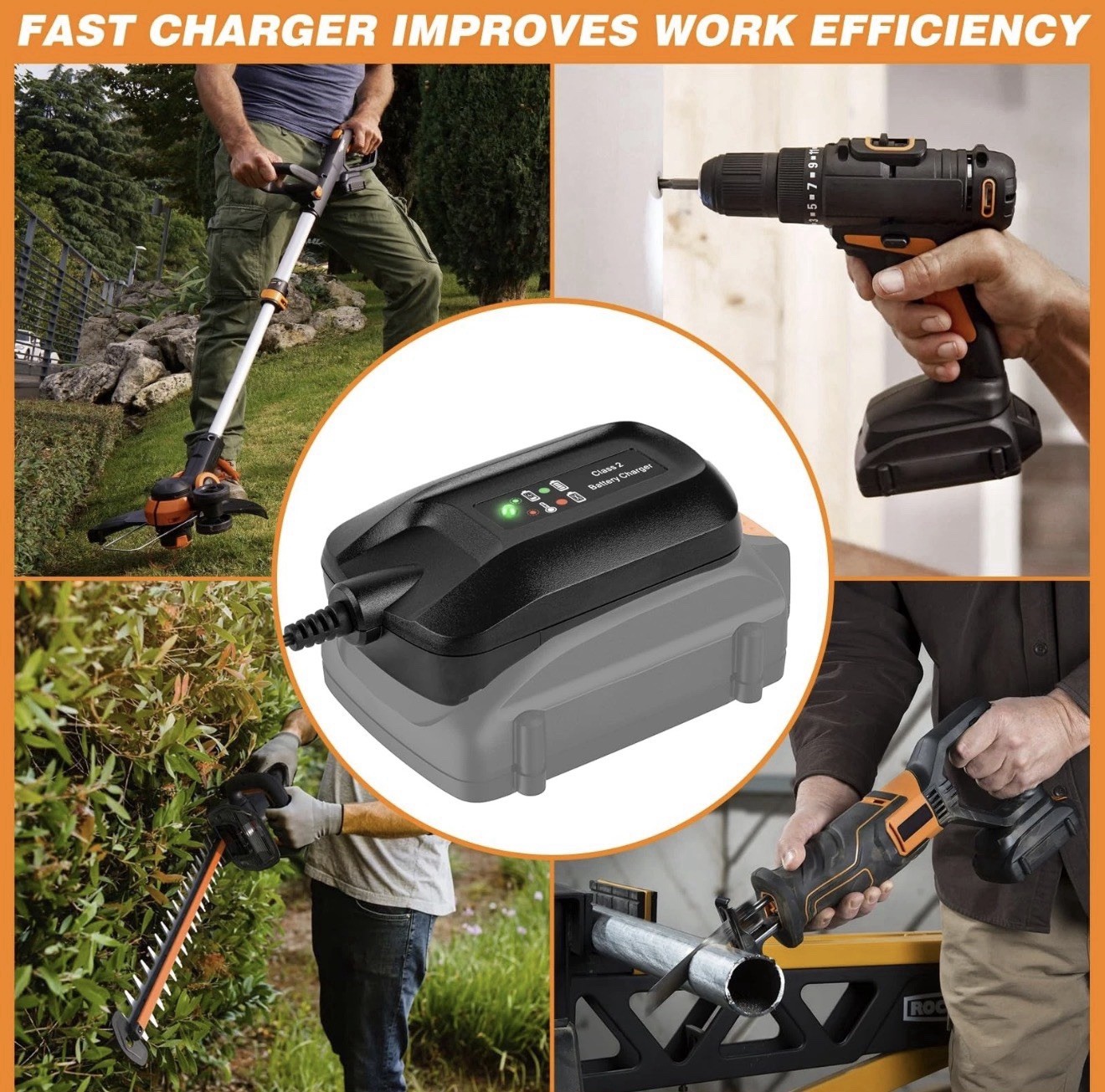 32V Replacement Charger Worx WA3740 WA3537 Lithium Battery black Mechanicants