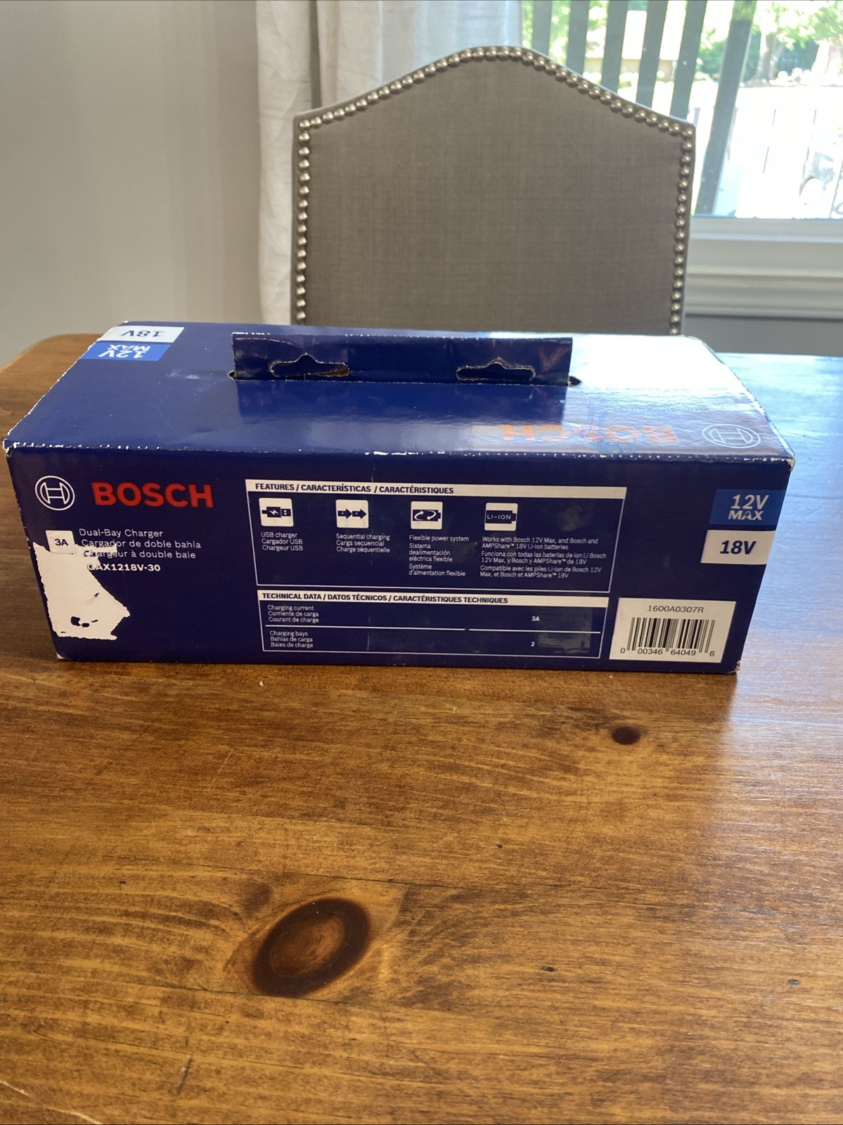 New Bosch Gax1218v-30 Lithium Ion Battery Charger 12v Max 18v New in Box Black