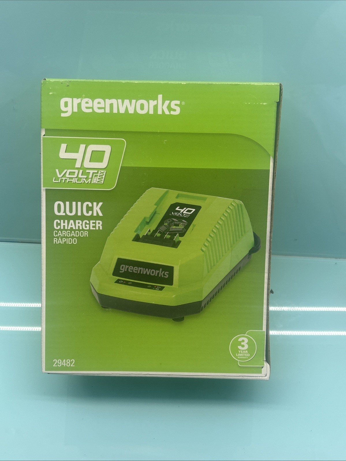 GreenWorks 40V Lithium-Ion Battery Quick Charger Model 29482 Green New In Box
