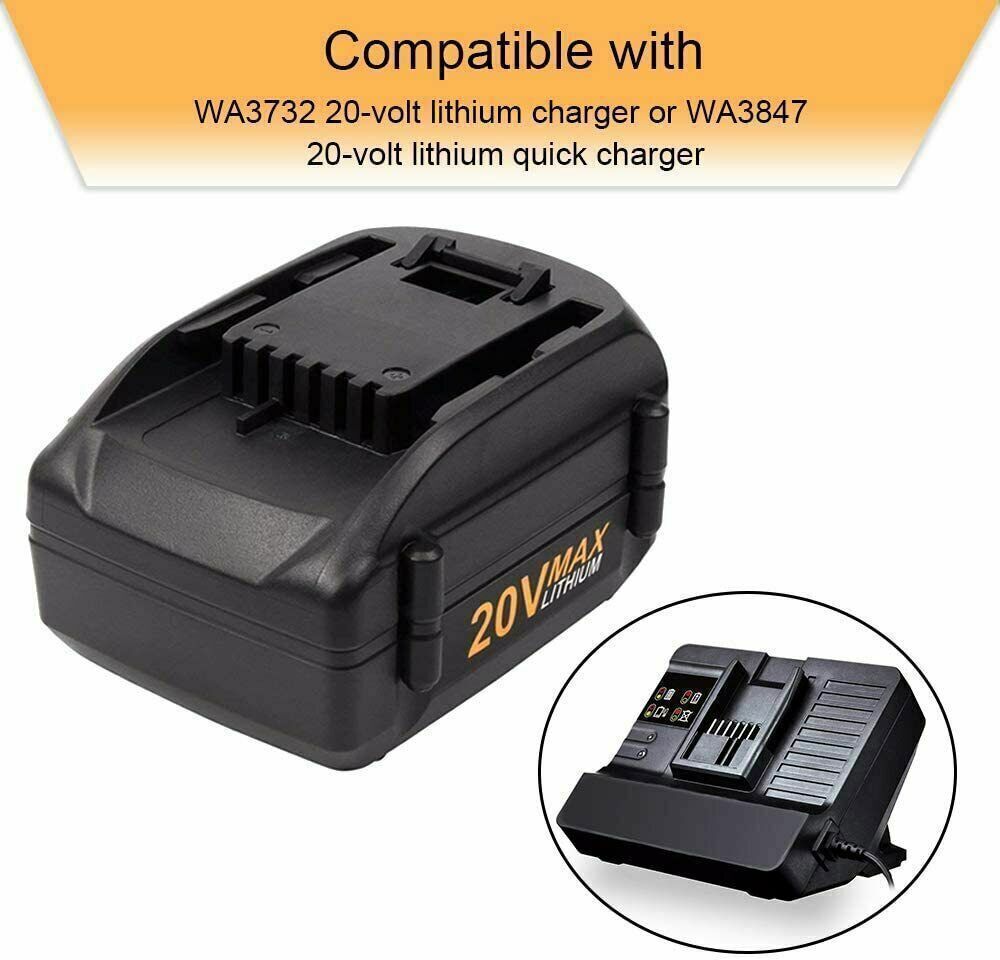 2Pack 8.0AH For WORX WA3575 20V MAX Extend Lithium Battery 20 Volt WA3520 WA3525