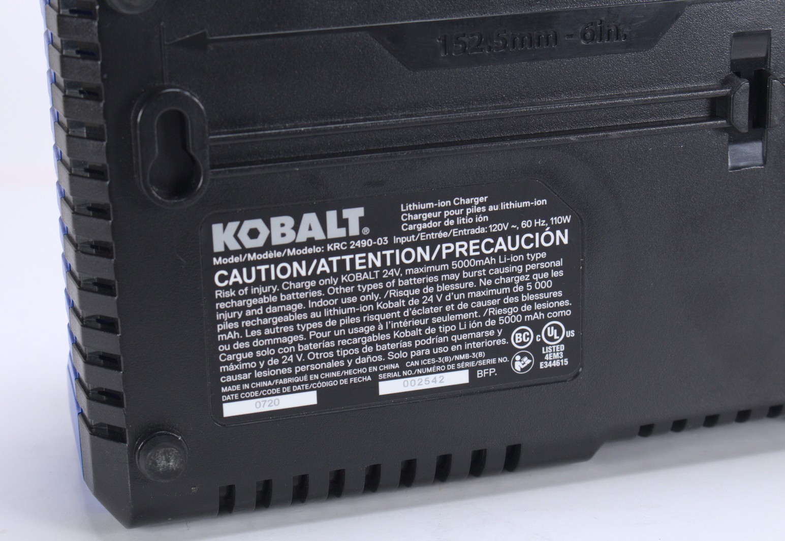 Kobalt 24V MAX Lithium-ion Single Battery Charger KCH 2490-03