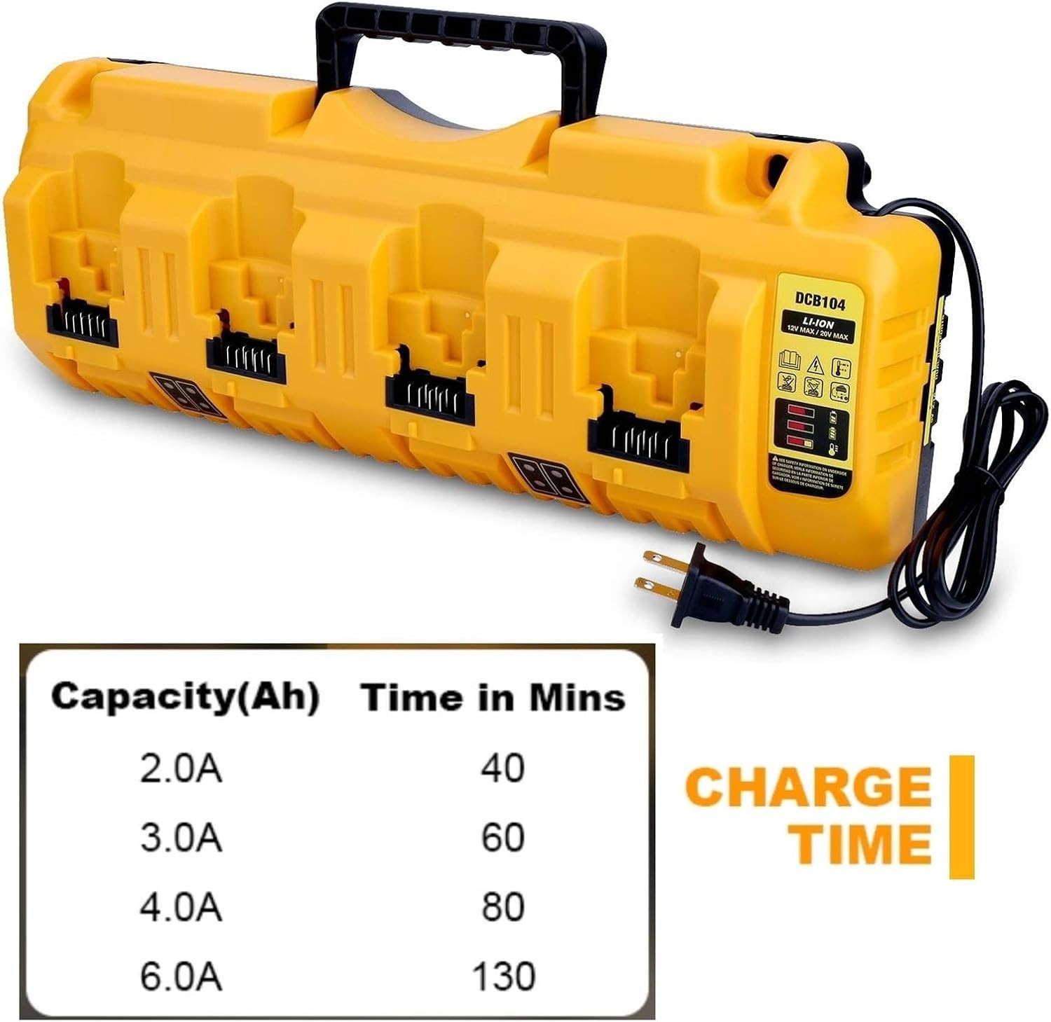 Dewalt DCB104 20V Max 4 Port Rapid Battery Charger Compatible Charger