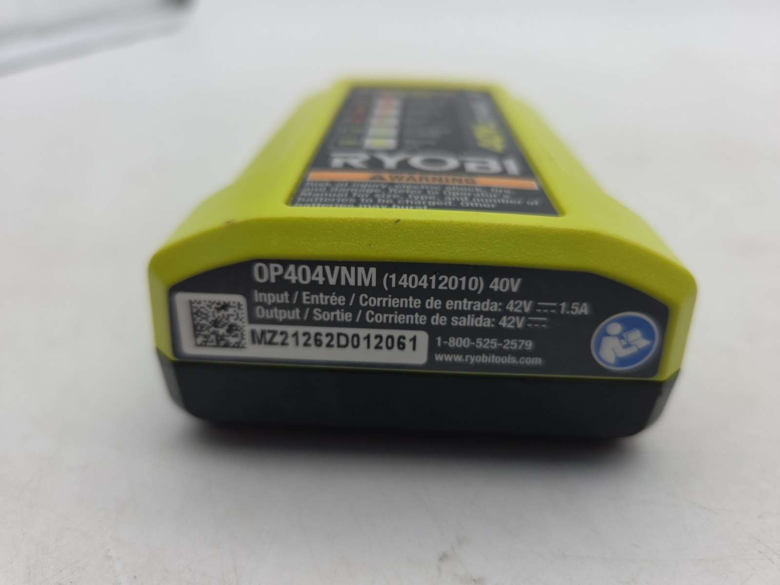 RYOBI OP404VNM 40V 40 Volt Lithium Ion Compact SLIM Battery Charger No Cord