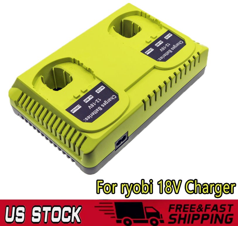 For RYOBI 18v Lithium-Ion Dual Port Rapid Charger DuaI Fast Battery Charger One+