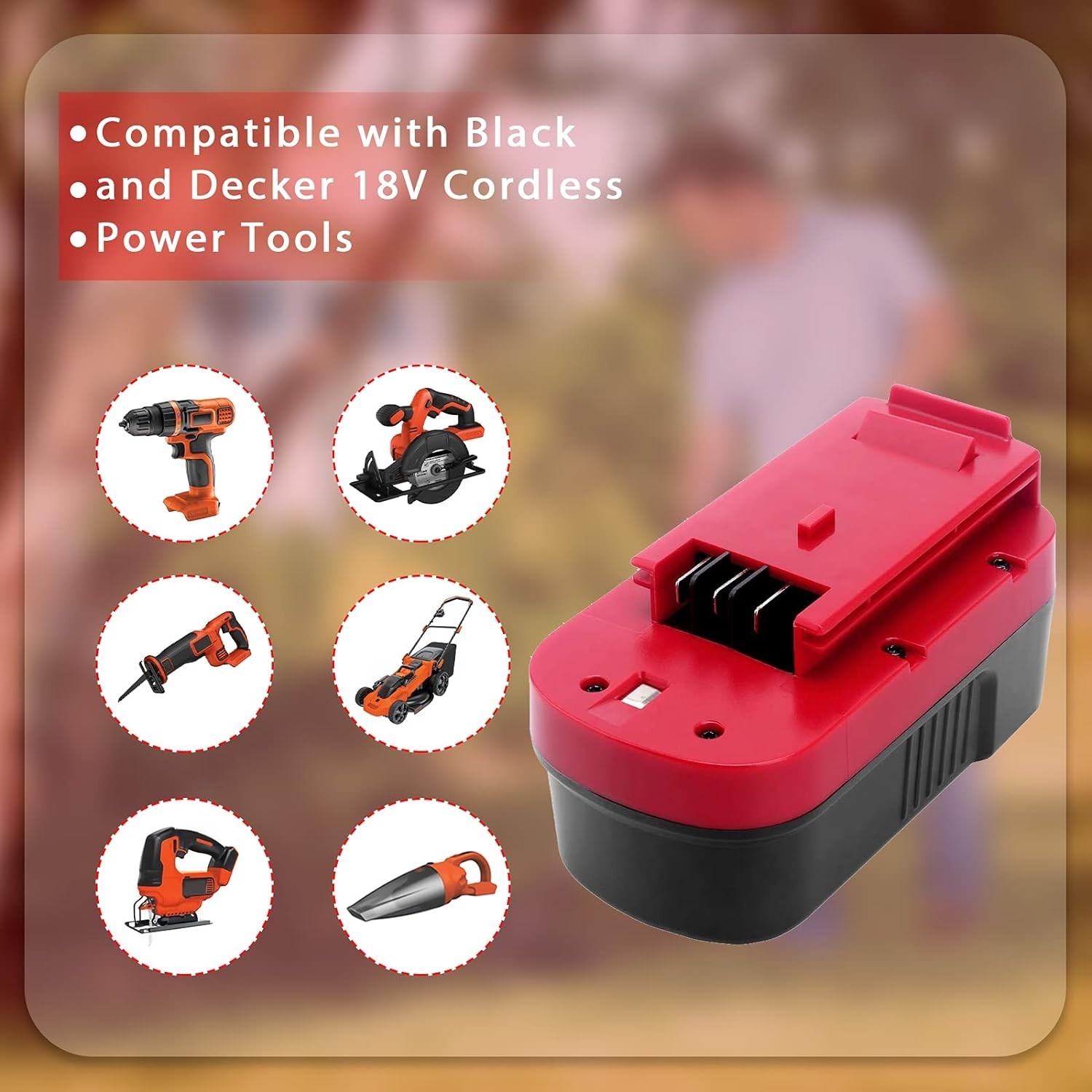 HPB18 18V HPB18-OPE 18VOLT NI-MH BATTERY /CHARGER Replacement FOR BLACK DECKER