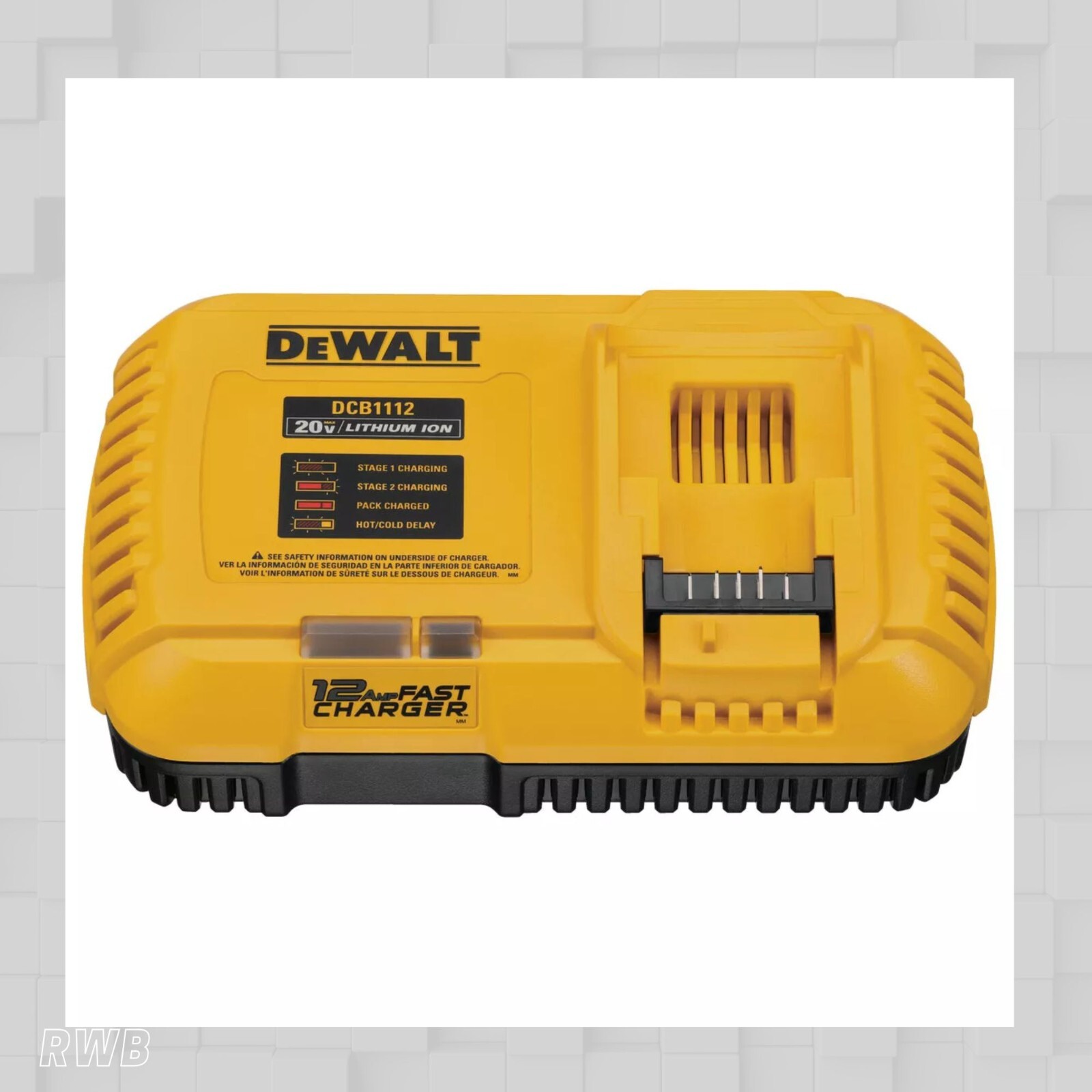 DEWALT 20V/60V MAX Lithium-Ion 12A Fan-Cooled Fast Battery Charger (DCB1112)