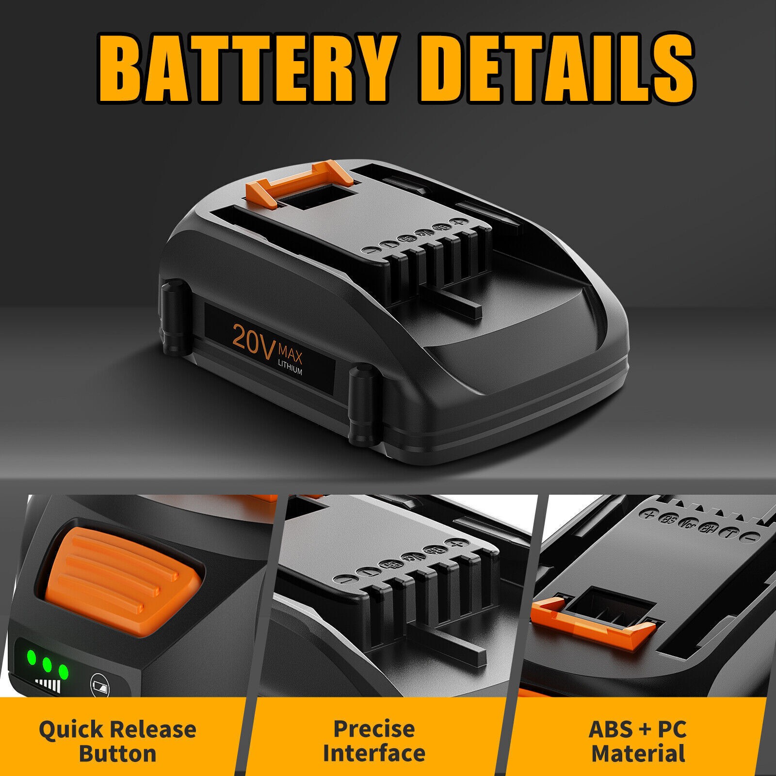 2Pack For WORX 20 Volt MAX Extend Lithium Battery WA3520 WA3525 WA3575 WG155 US