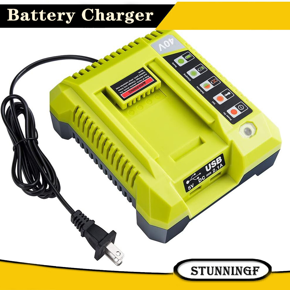 40V Battery Charger for Ryobi Li-ion Battery OP40261 OP4060 OP4050 OP4015 OP4026