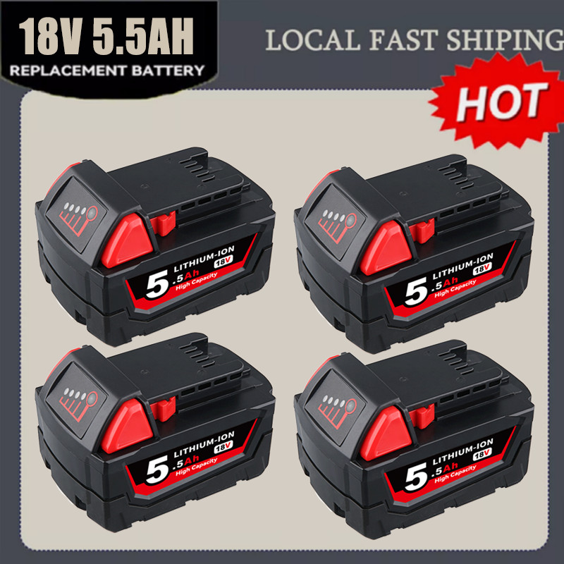 Battery For Milwaukee for M18 18V 5.5AH Extended Lithium 48-11-1890