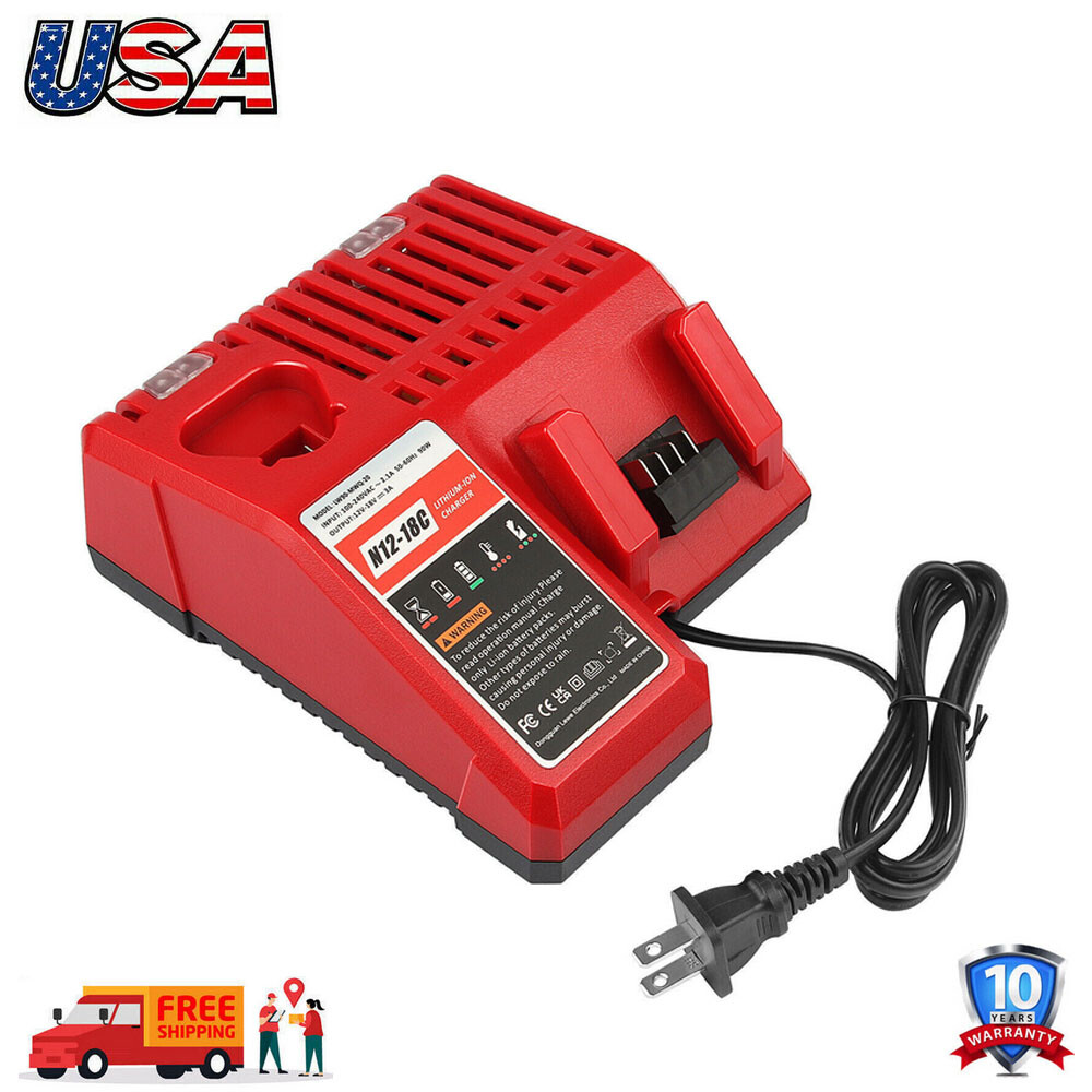 For Milwaukee Rapid Charger 48-59-1812 M12 M18 12-18V 48-11-1860 Li-ion Battery