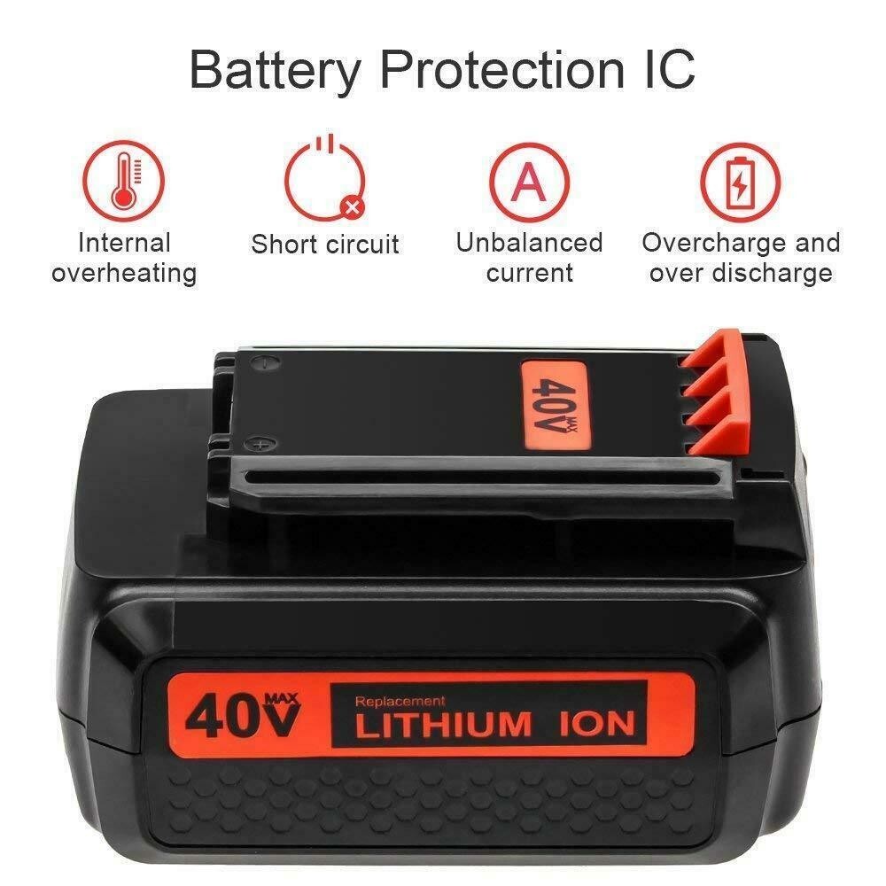 2X 40V MAX Lithium-ion Battery for Black and Decker 40 Volt 4.0Ah LBXR36 LSW36