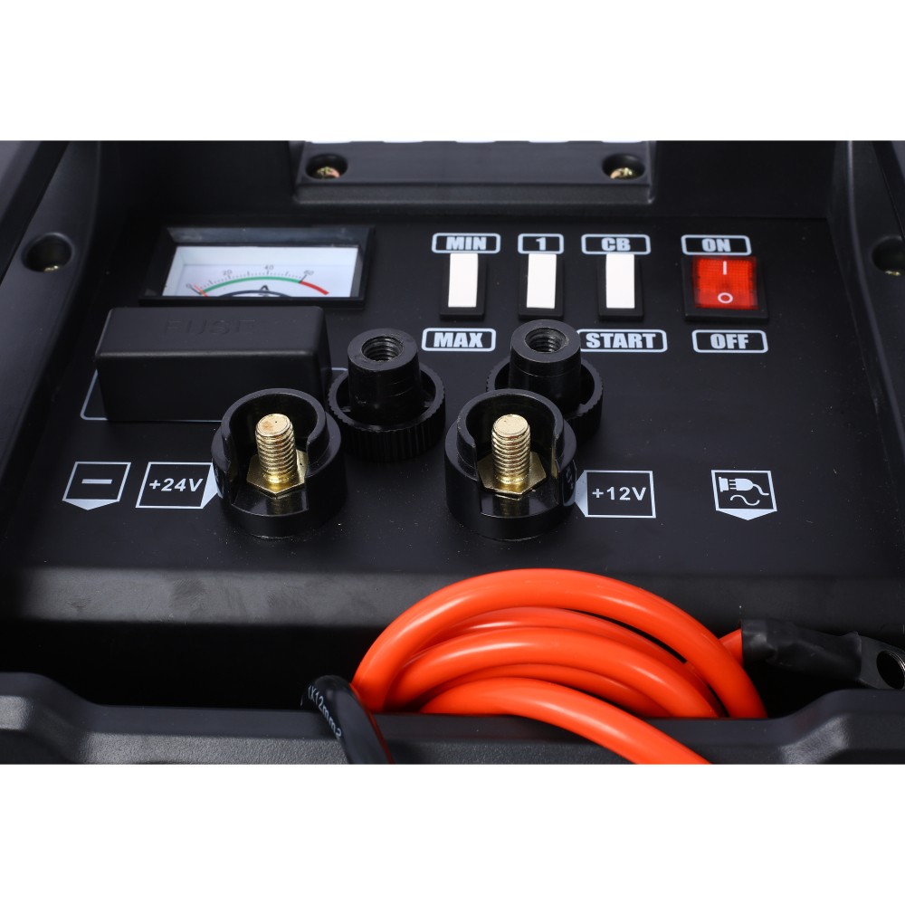 12V 24V Battery Charger Maintainer Jump Starter w/ Steel Case, Heavy-Duty 300A