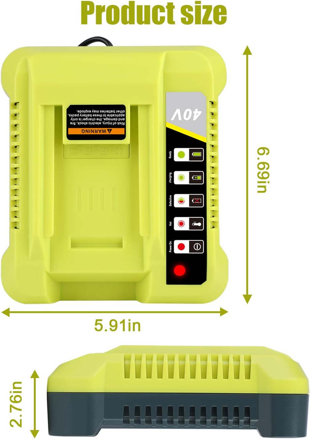 KUNLUN OP401 40-Volt Battery Lithium-Ion Charger for Ryobi 40V OP4050A OP4026 OP