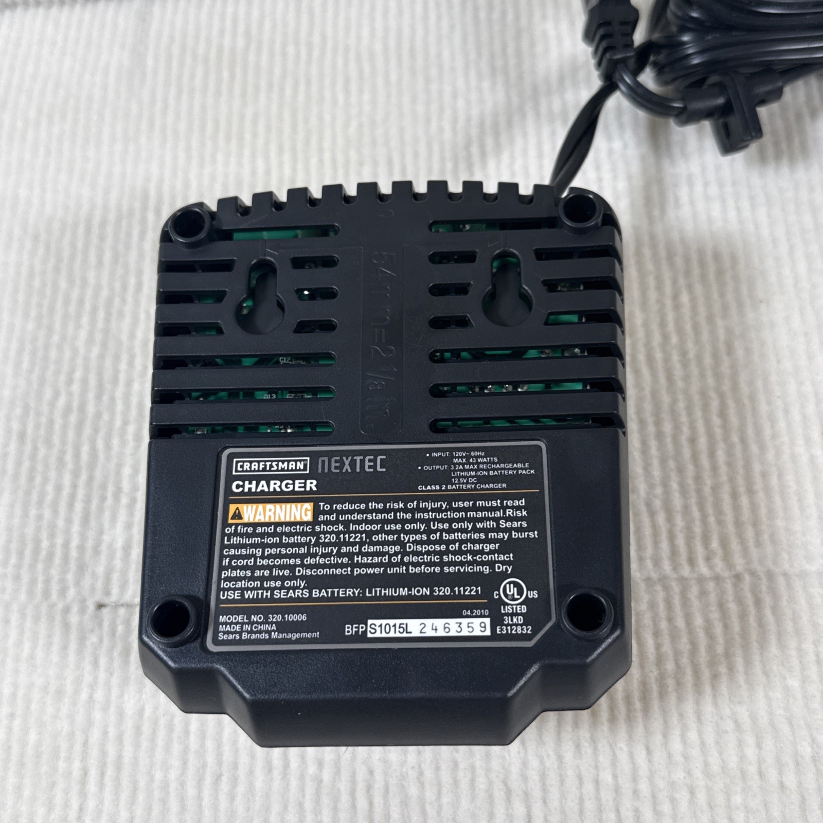 Craftman Nextec DieHard 12V Li-ion Replacement Battery Charger 320.10006 Unused