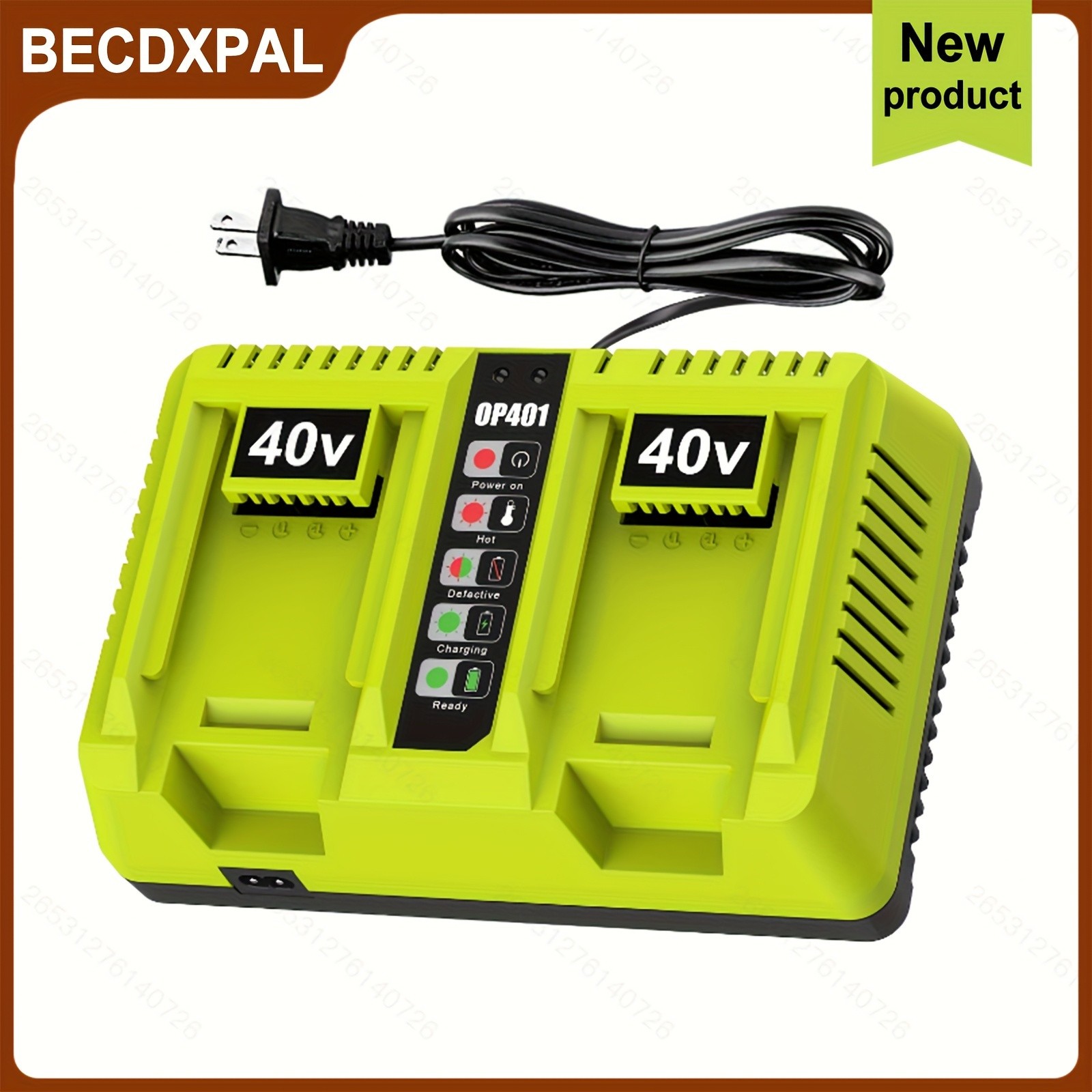40V Dual Port Rapid Charger for Ryobi Lithium-ion Battery OP401 OP4060 OP4050