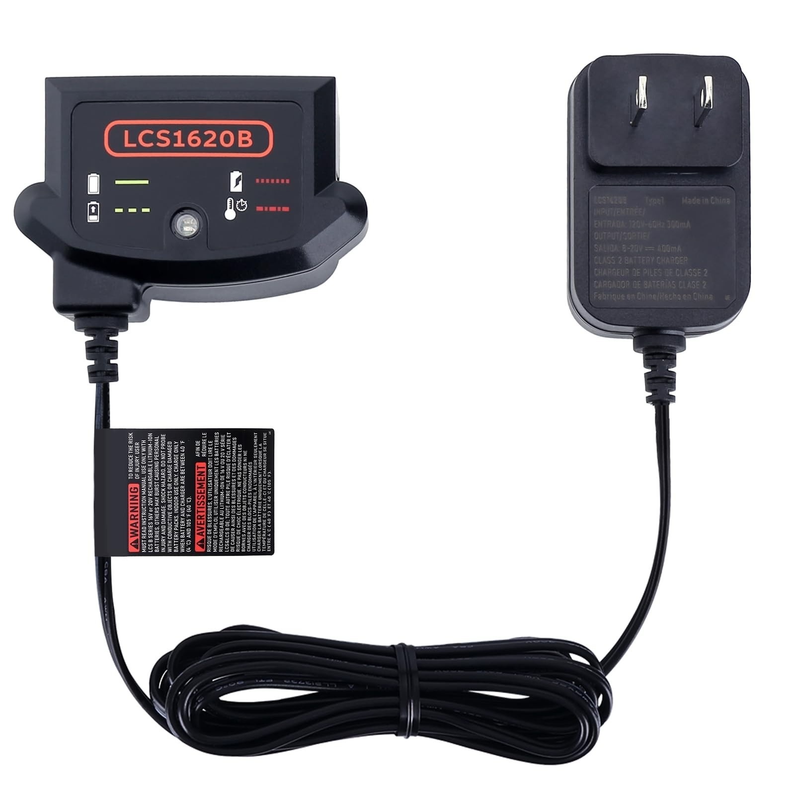 20V Lithium Battery Charger Compatible with Black & Decker 12V/20V Batteries