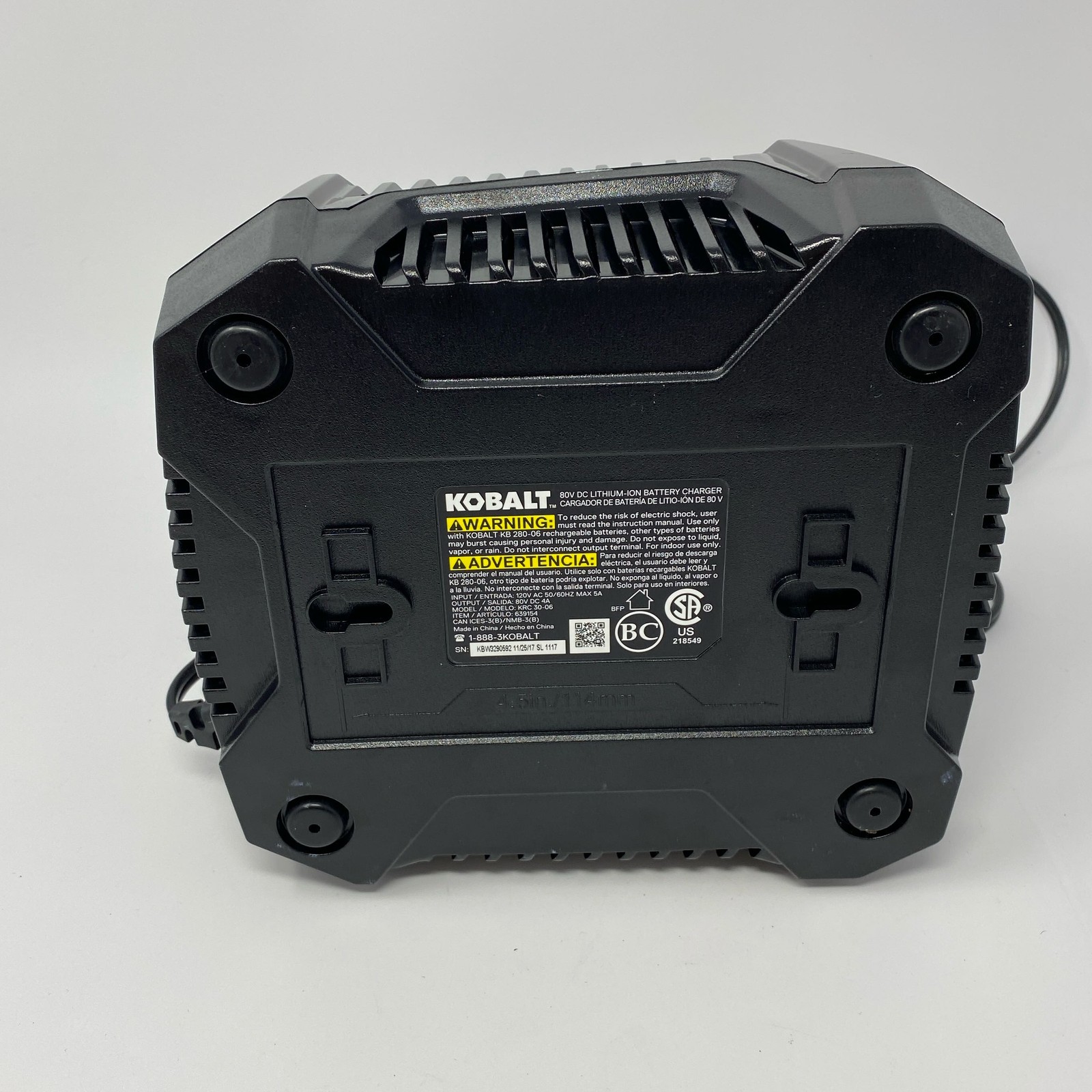 Kobalt 80V Max Rapid Battery Charger KRC 30-06 – Black