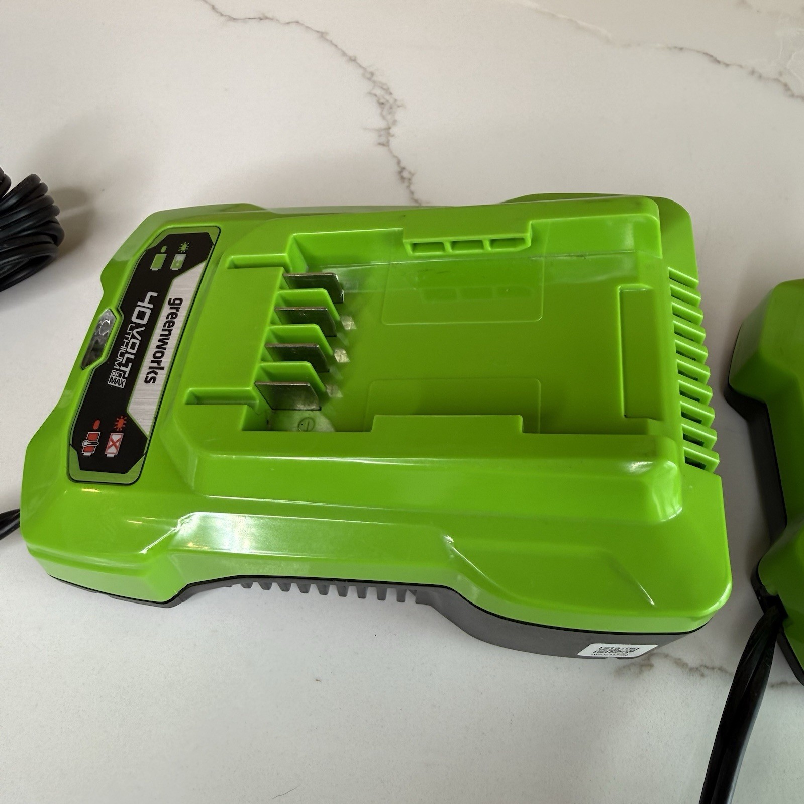 2 Greenworks Wall Mount Battery Chargers with Diagnostic LED AG801 40V 2 Amp