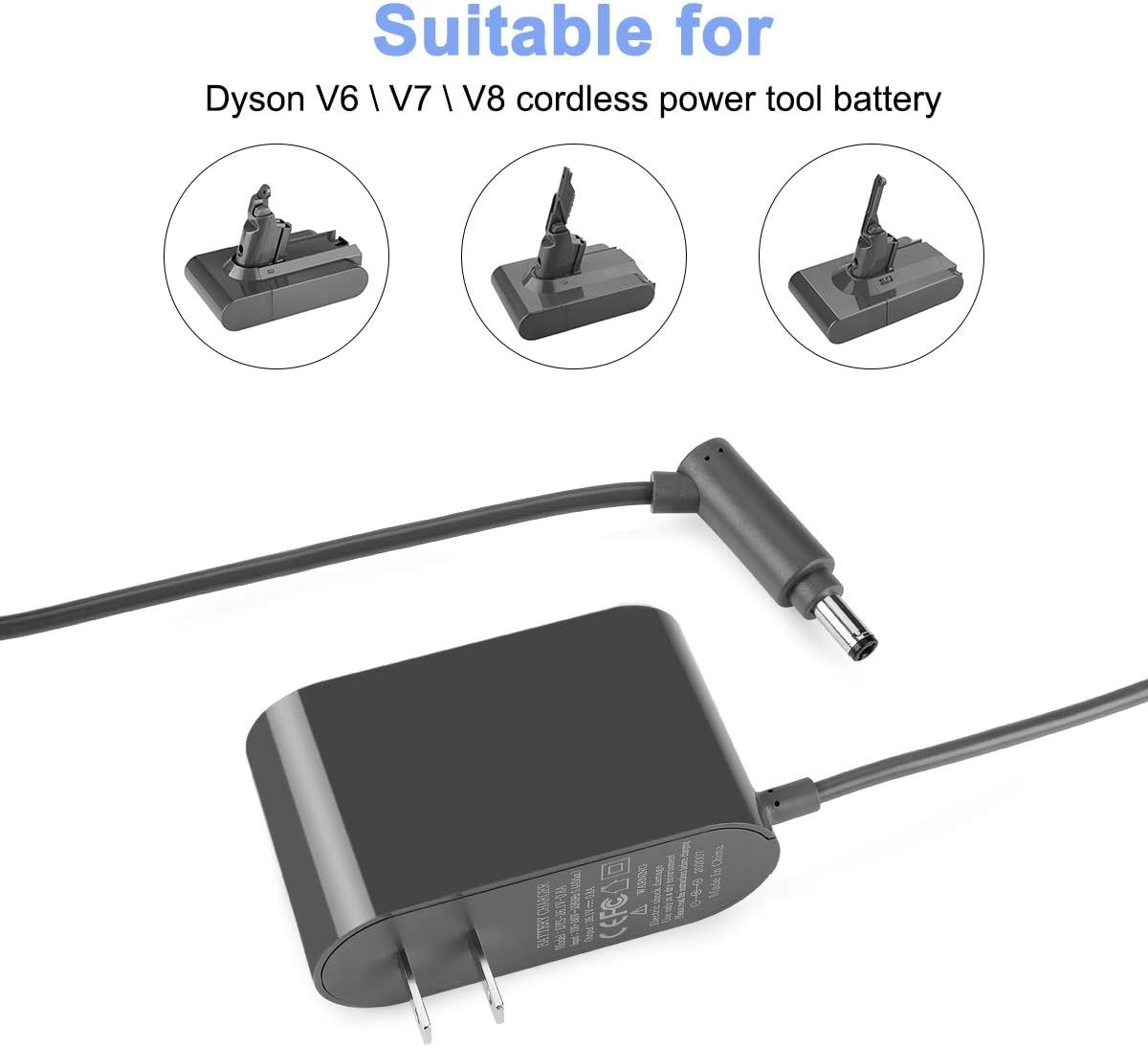 21.6V AC Adapter Charger for Dyson V6 V7 V8 DC58 DC61 SV03 SV05 SV06 205720-20