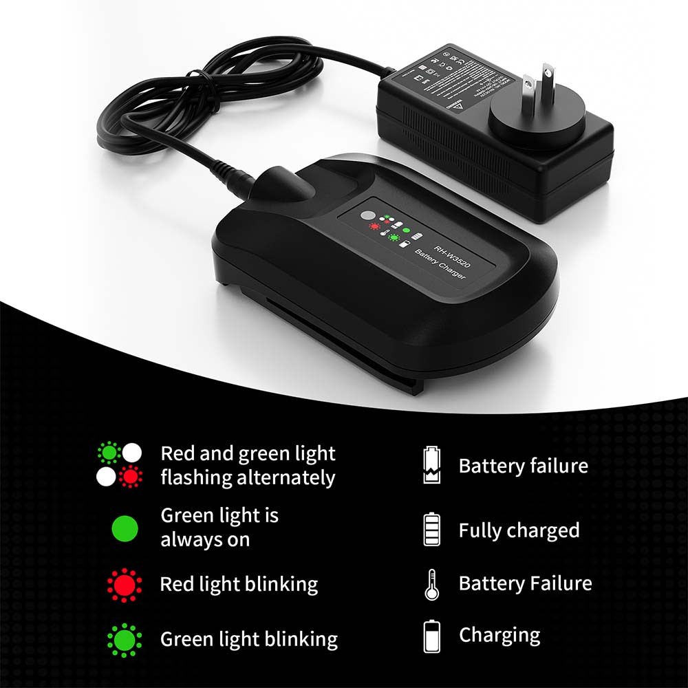 Rapid Charger FOR WORX 18V-20V WA3520 WA2575 WA3525 WA3575 Lithium Ion Battery